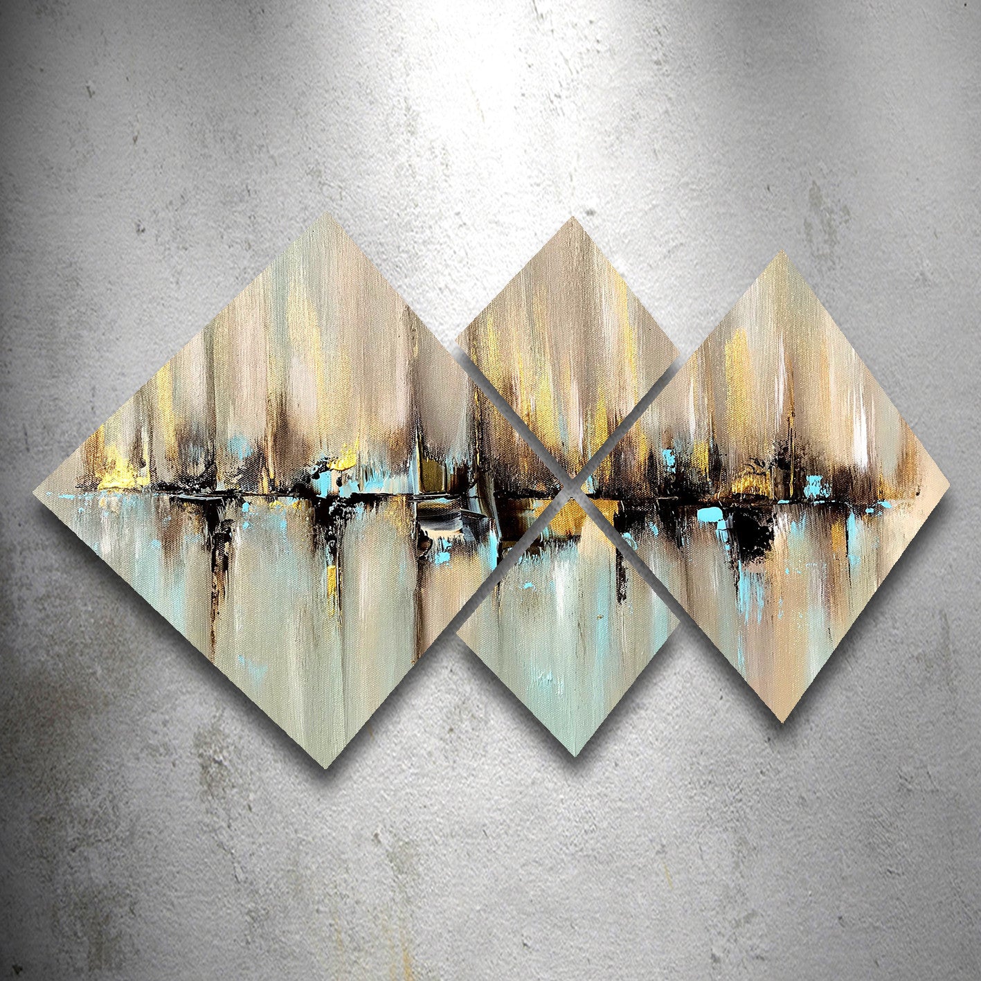 Pinturas Decorativas em MDF – 40x40 cm (2) e 20x20 cm (2) – 100% MDF