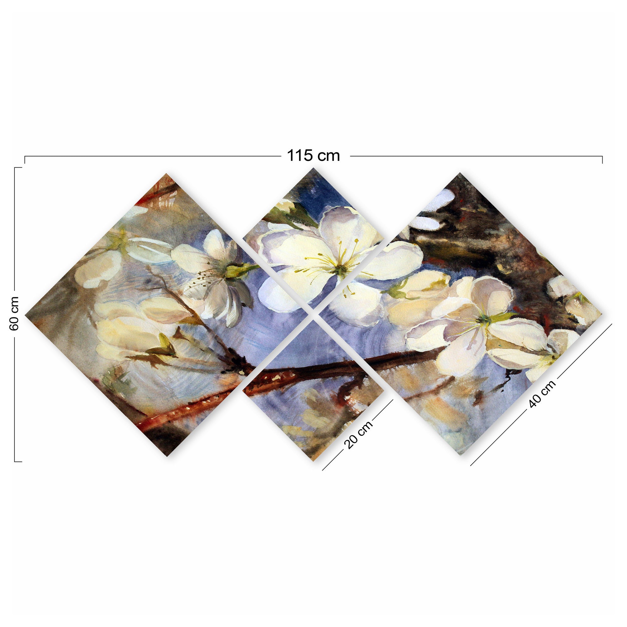 Conjunto Decorativo MDF Multicolor 4 Peças - Impressão UV Premium para Parede