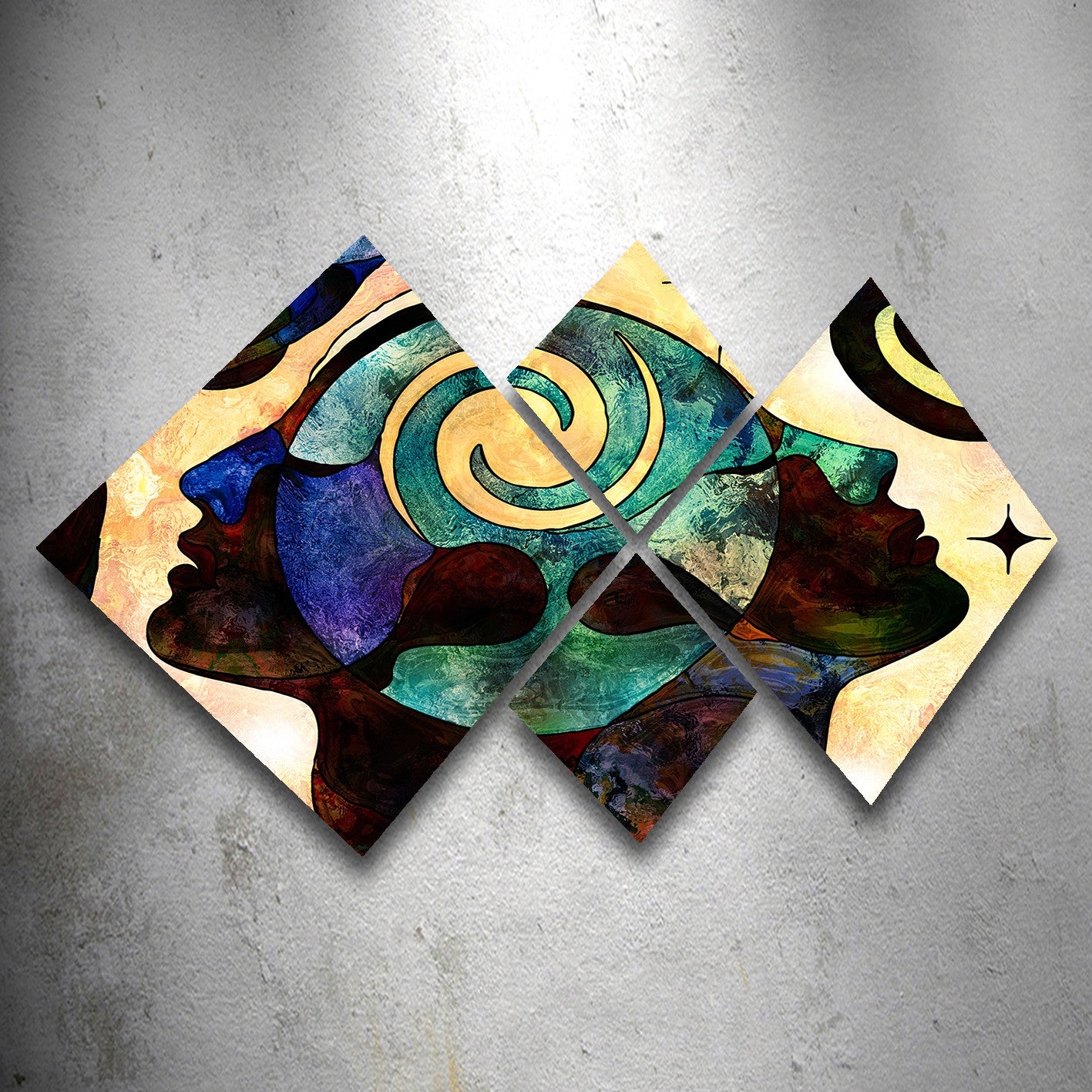 Conjunto Decorativo MDF Multicolor 4 Peças - Impressão UV Premium para Parede