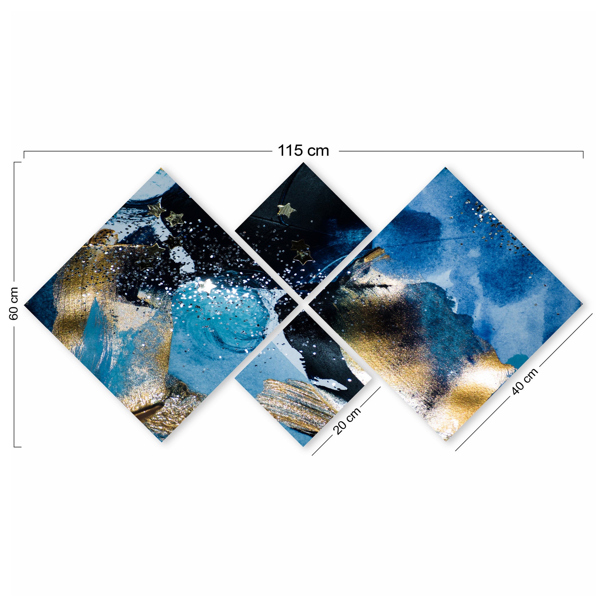 Conjunto Decorativo MDF Multicolor 4 Peças - Impressão UV Premium para Parede