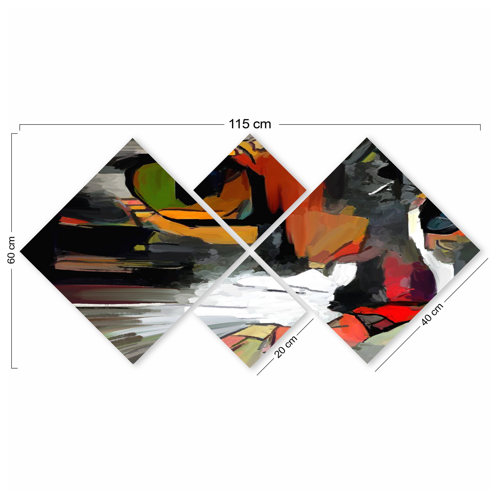 Conjunto Decorativo MDF Multicolor 4 Peças - Impressão UV Premium para Parede