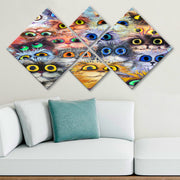 Conjunto Decorativo MDF Multicolor 4 Peças - Impressão UV Premium para Parede