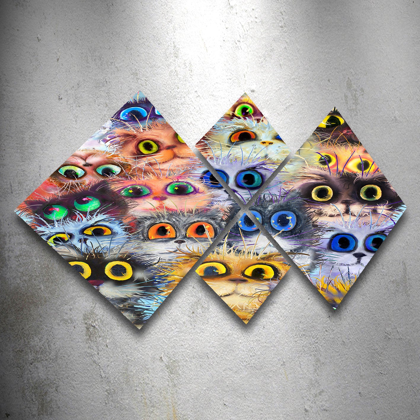 Conjunto Decorativo MDF Multicolor 4 Peças - Impressão UV Premium para Parede