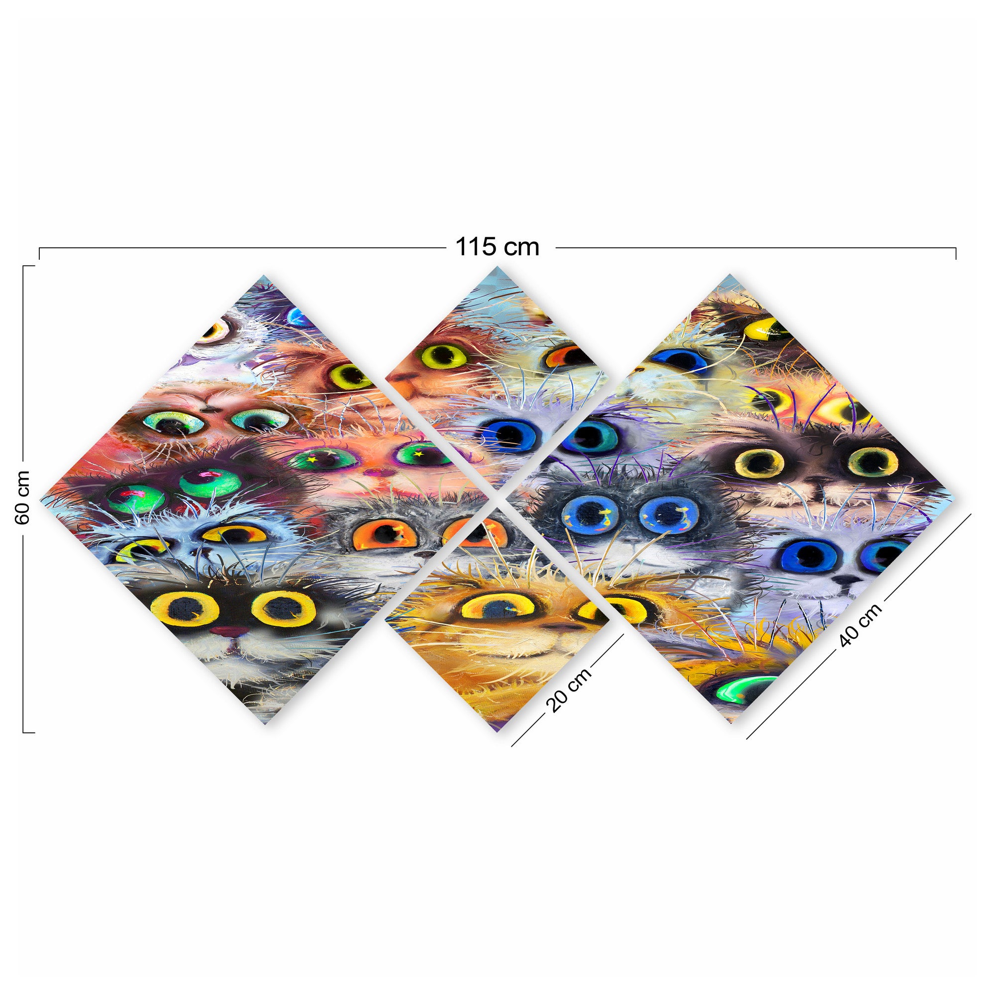 Conjunto Decorativo MDF Multicolor 4 Peças - Impressão UV Premium para Parede