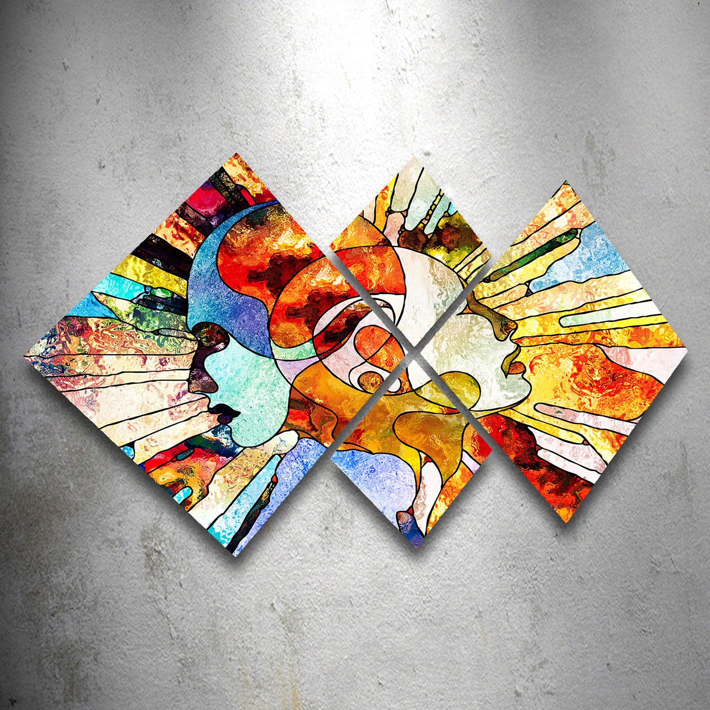 Conjunto Decorativo MDF Multicolor 4 Peças - Impressão UV Premium para Parede