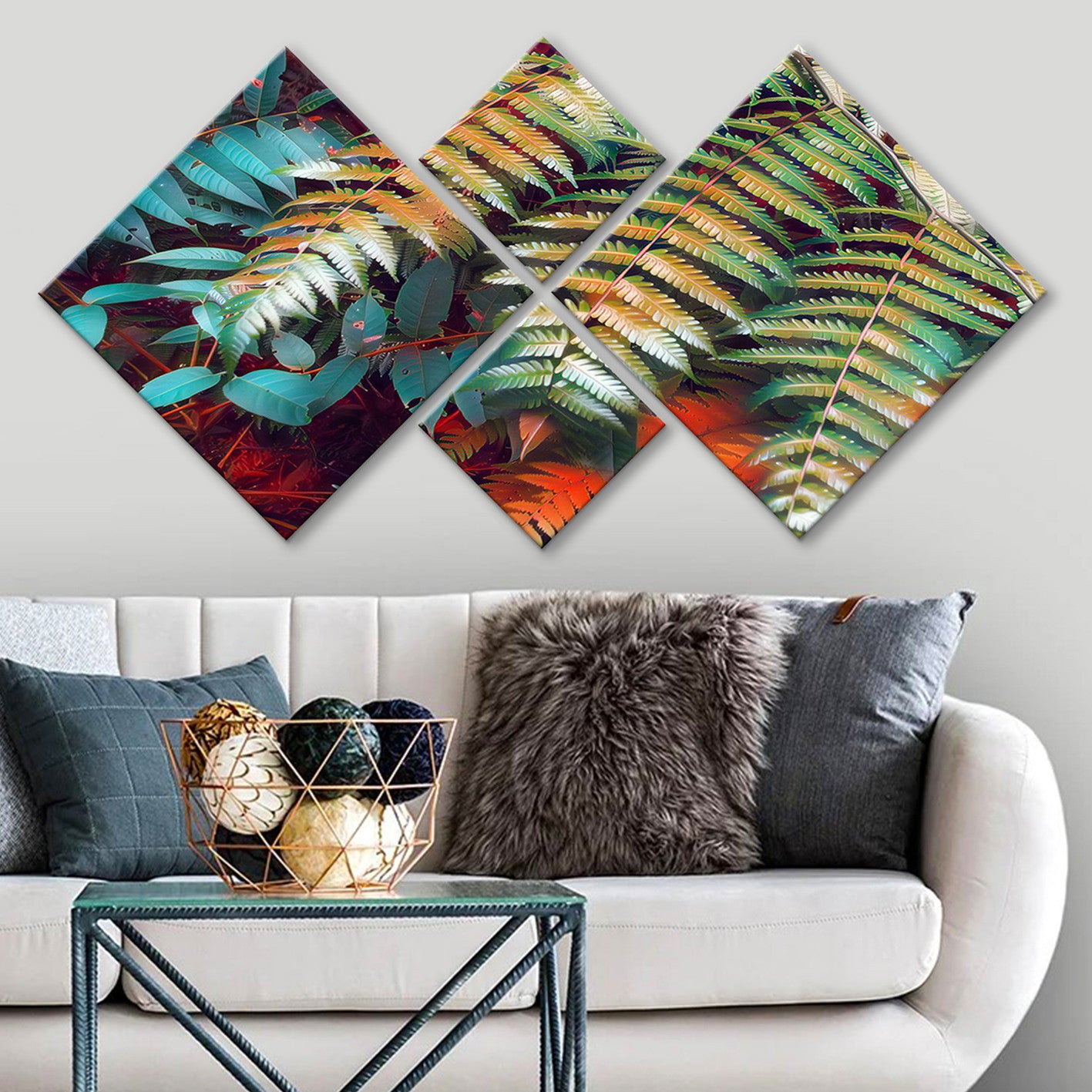 Conjunto Decorativo MDF Multicolor 4 Peças - Impressão UV Premium para Parede