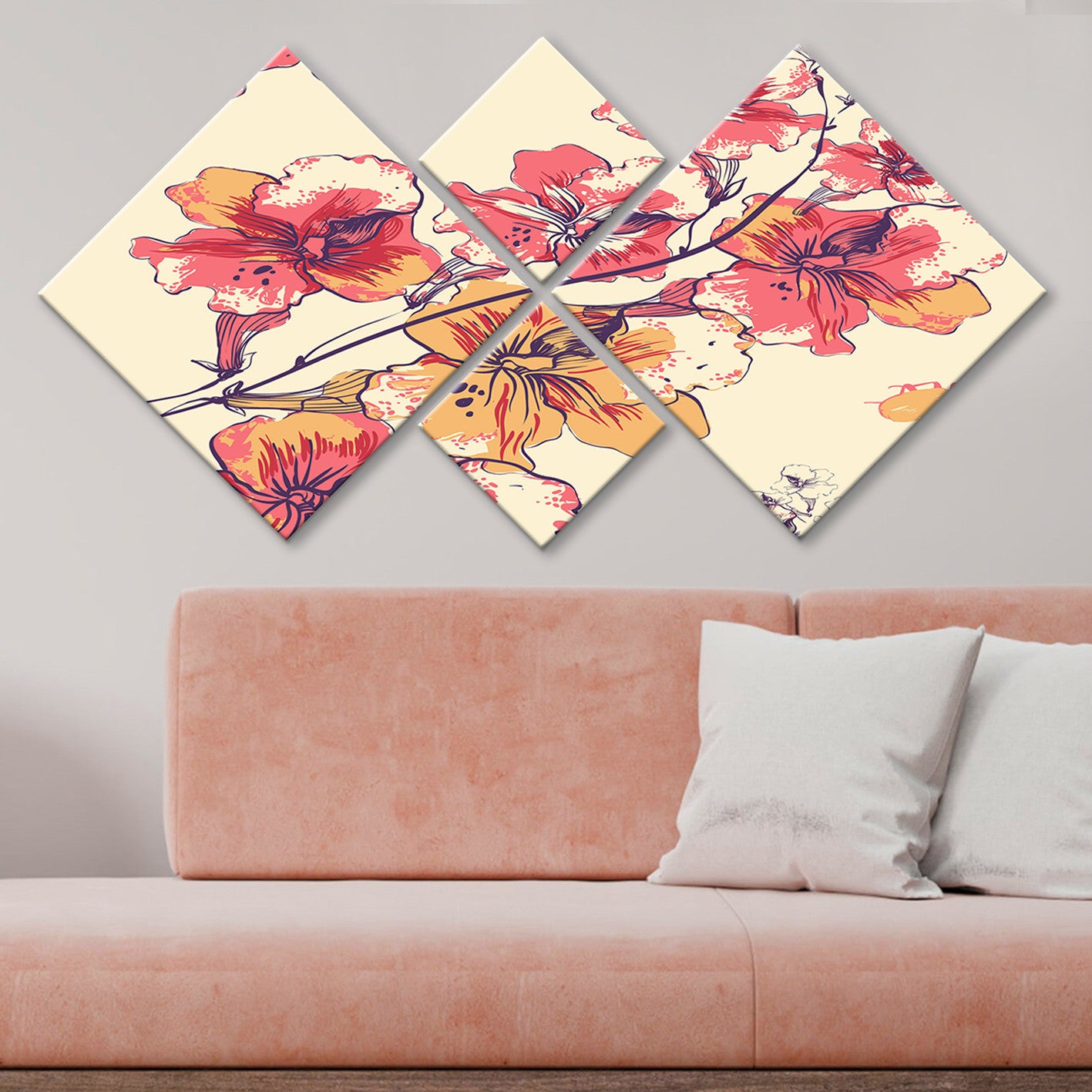 Conjunto Decorativo MDF Multicolor 4 Peças - Impressão UV Premium para Parede