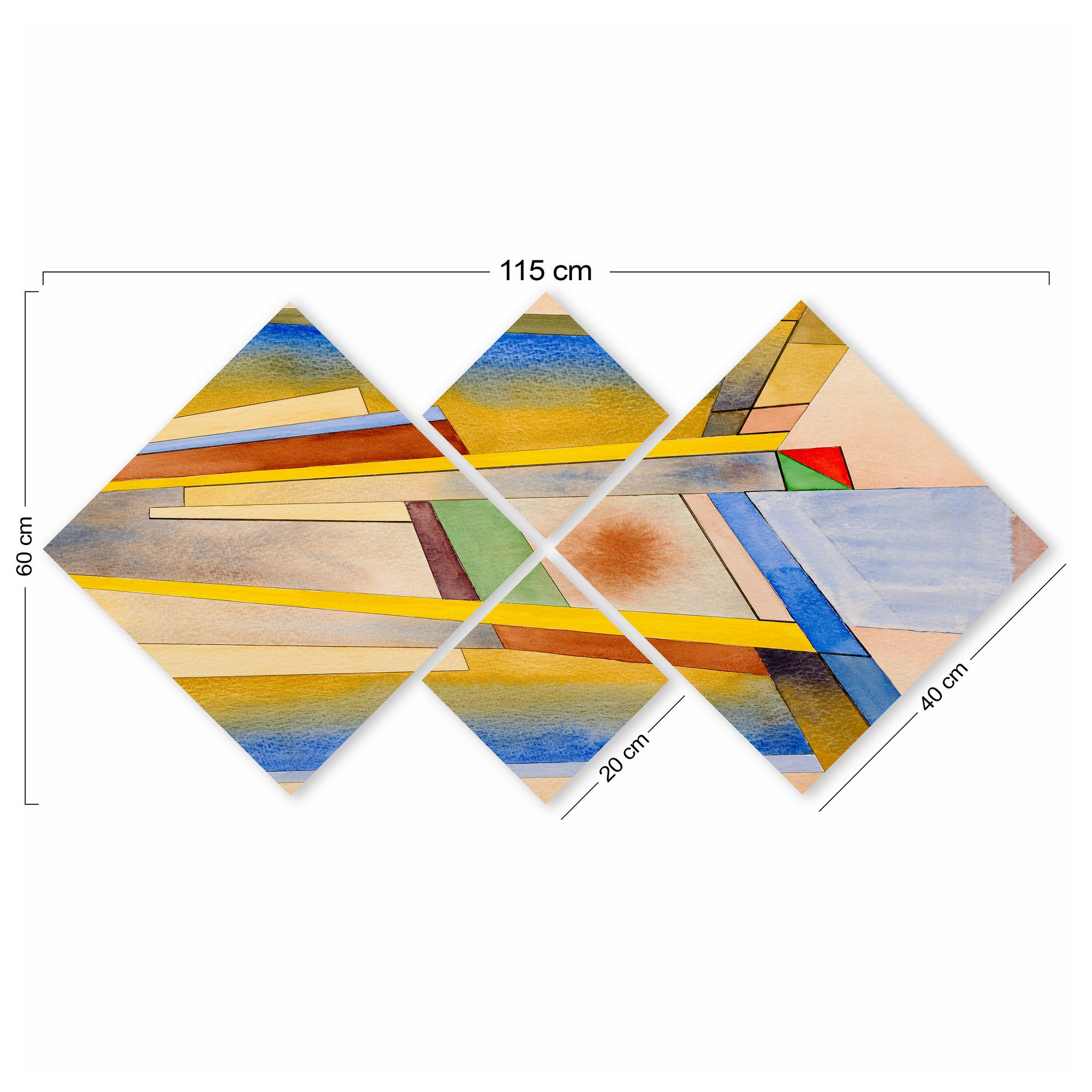 Conjunto Decorativo MDF Multicolor 4 Peças - Impressão UV Premium para Parede