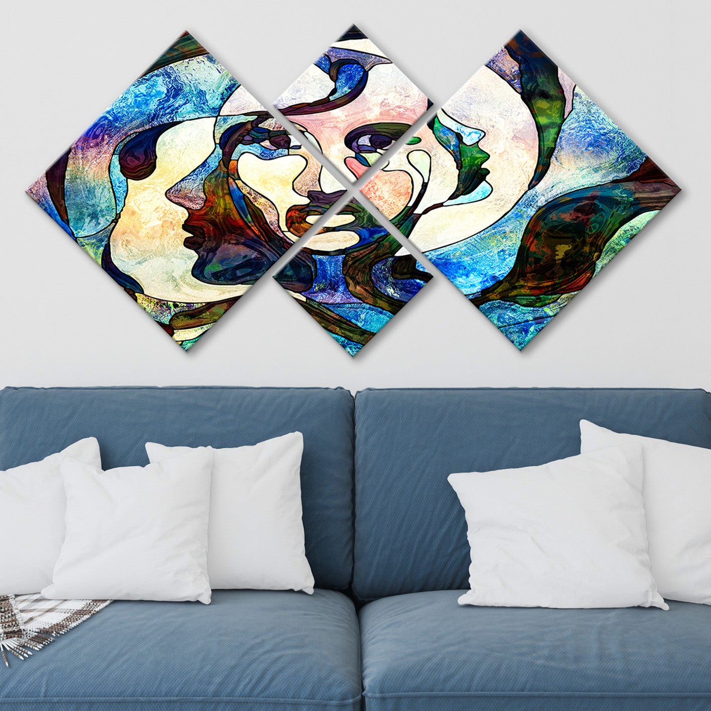 Conjunto Decorativo MDF Multicolor 4 Peças - Impressão UV Premium para Parede