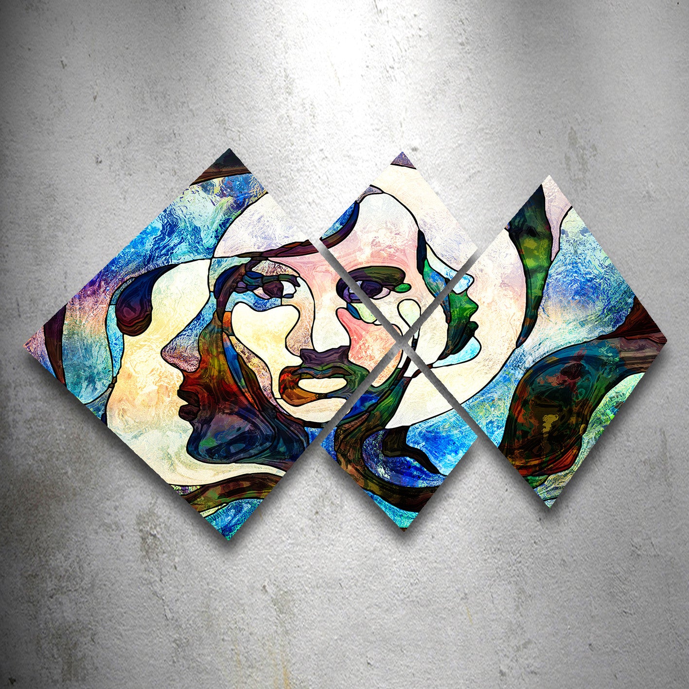 Conjunto Decorativo MDF Multicolor 4 Peças - Impressão UV Premium para Parede