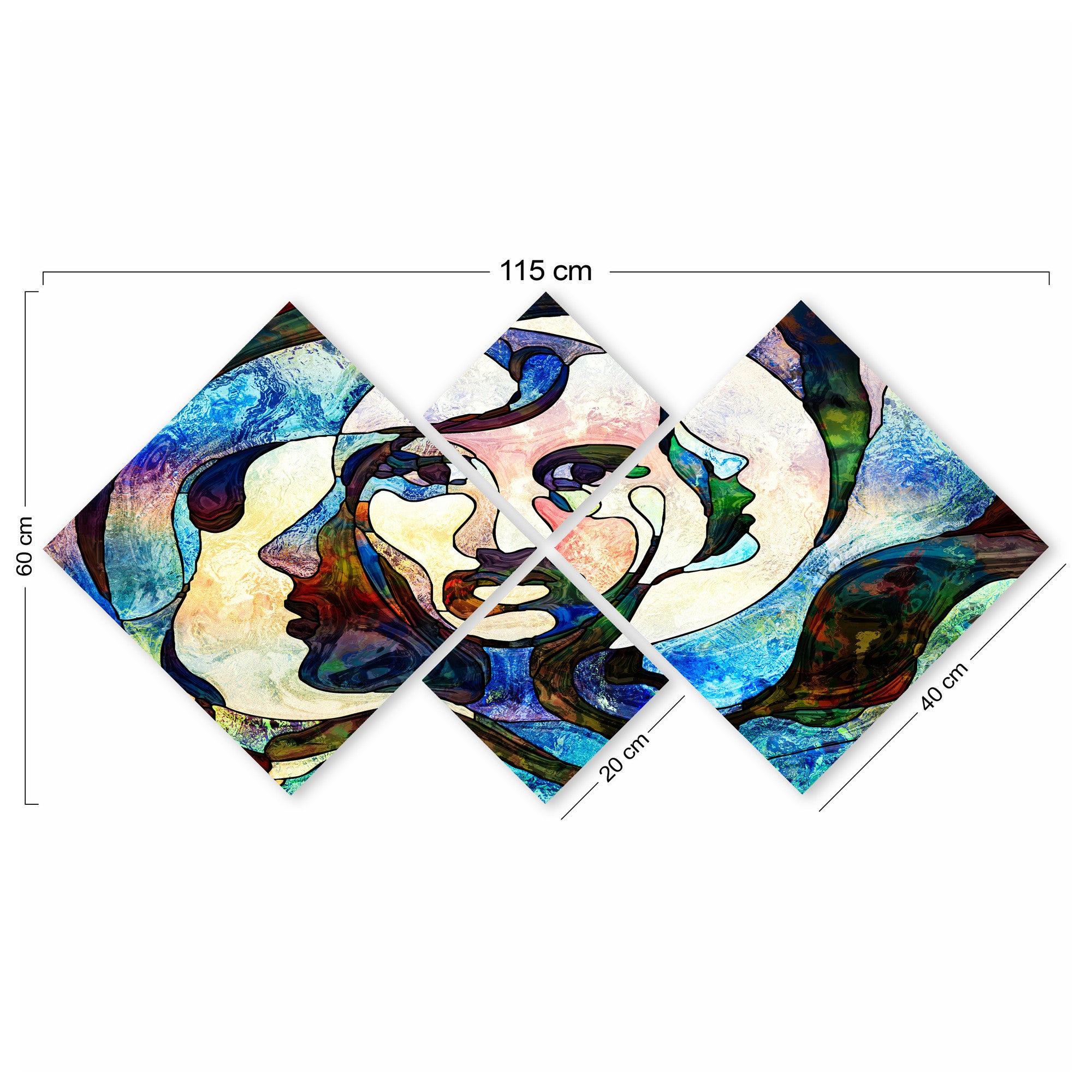 Conjunto Decorativo MDF Multicolor 4 Peças - Impressão UV Premium para Parede