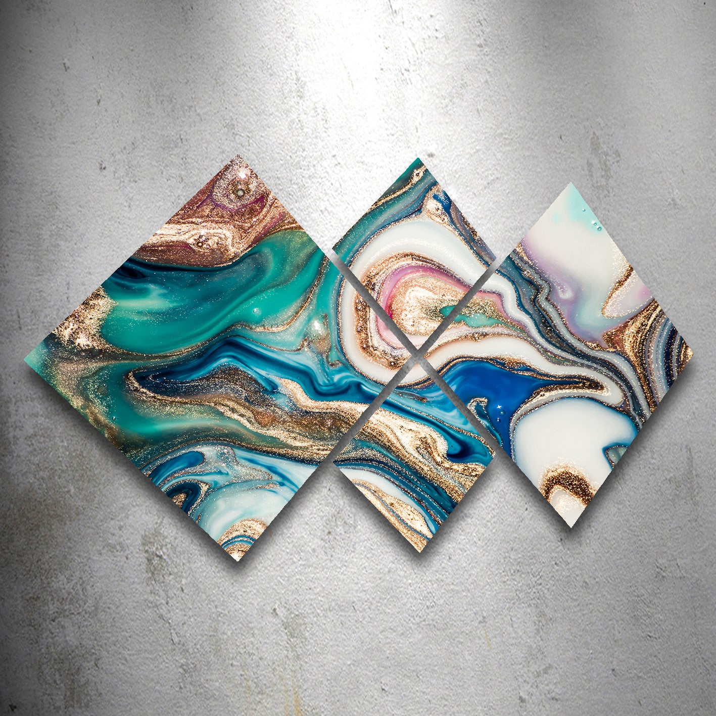 Pinturas Decorativas Elegantes em MDF (4 Peças), 100% MDF, Impressão UV, 40x40 cm e 20x20 cm | Tamanho Total: 60x115 cm | Fácil de Pendurar na Parede com Fita Dupla Face