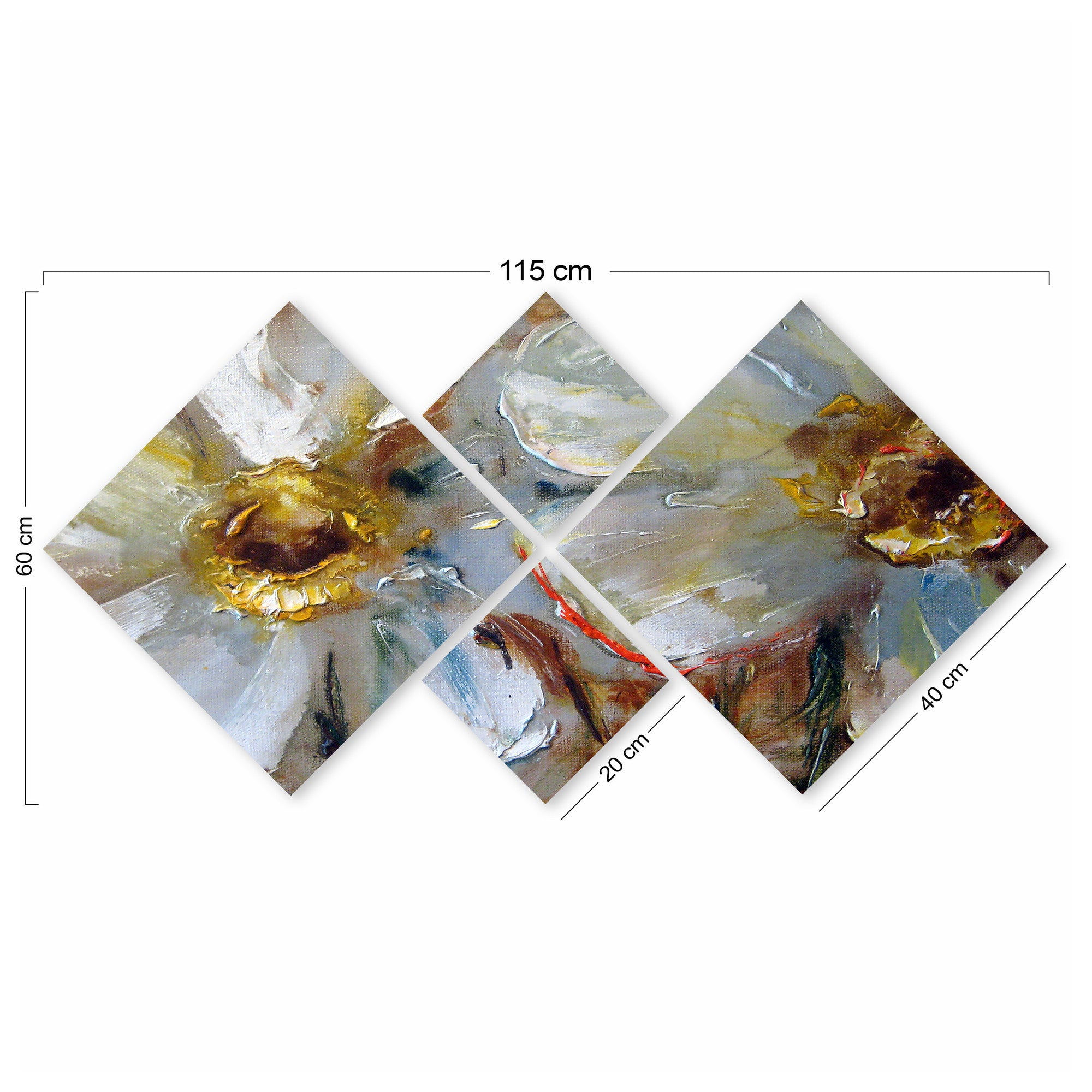 Conjunto Decorativo MDF Multicolor 4 Peças - Impressão UV Premium para Parede