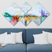 Conjunto Decorativo MDF Multicolor 4 Peças - Impressão UV Premium para Parede