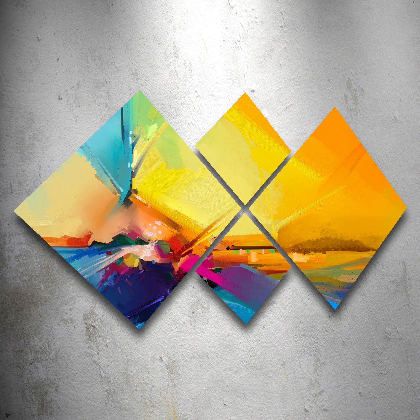 Conjunto Decorativo MDF Multicolor 4 Peças - Impressão UV Premium para Parede