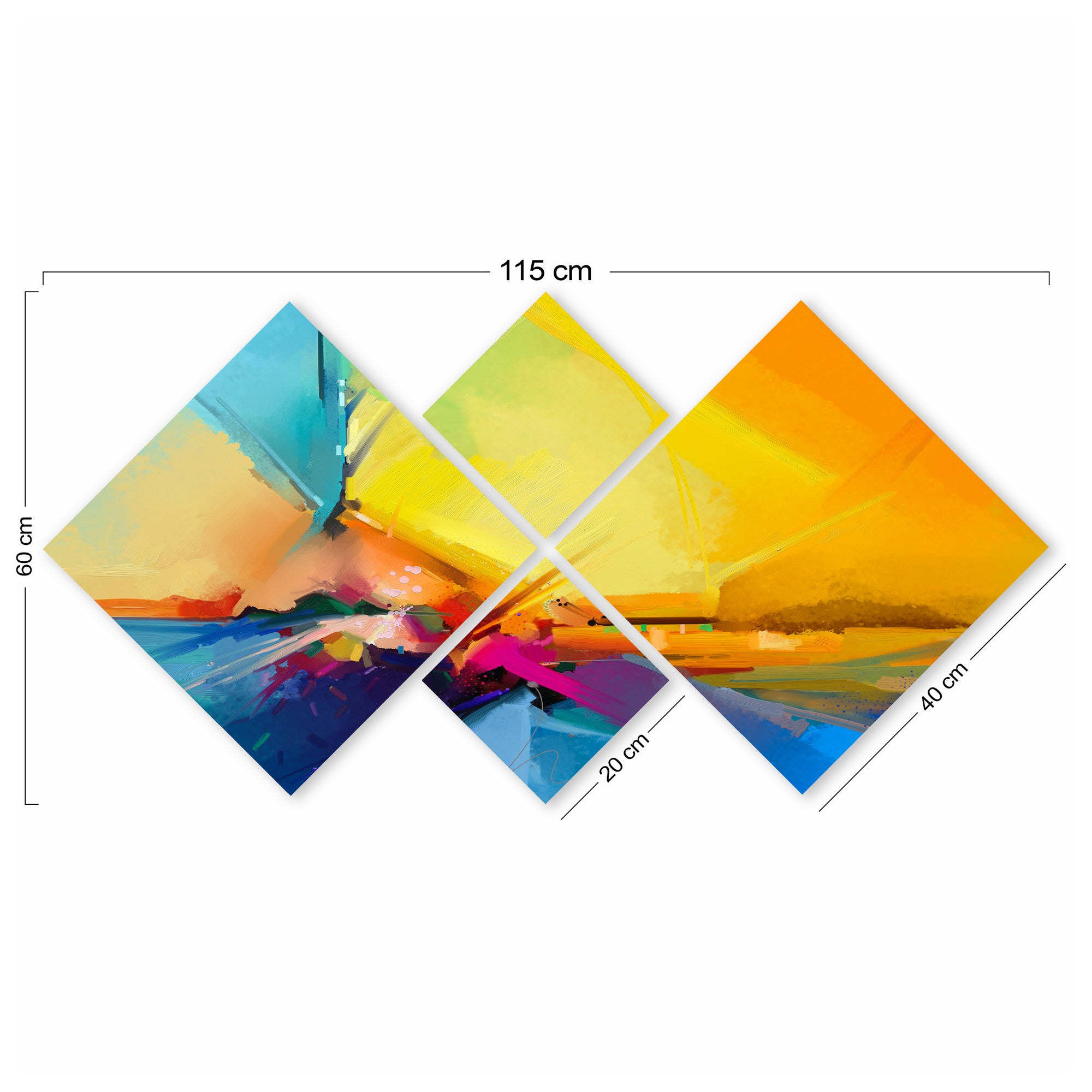 Conjunto Decorativo MDF Multicolor 4 Peças - Impressão UV Premium para Parede