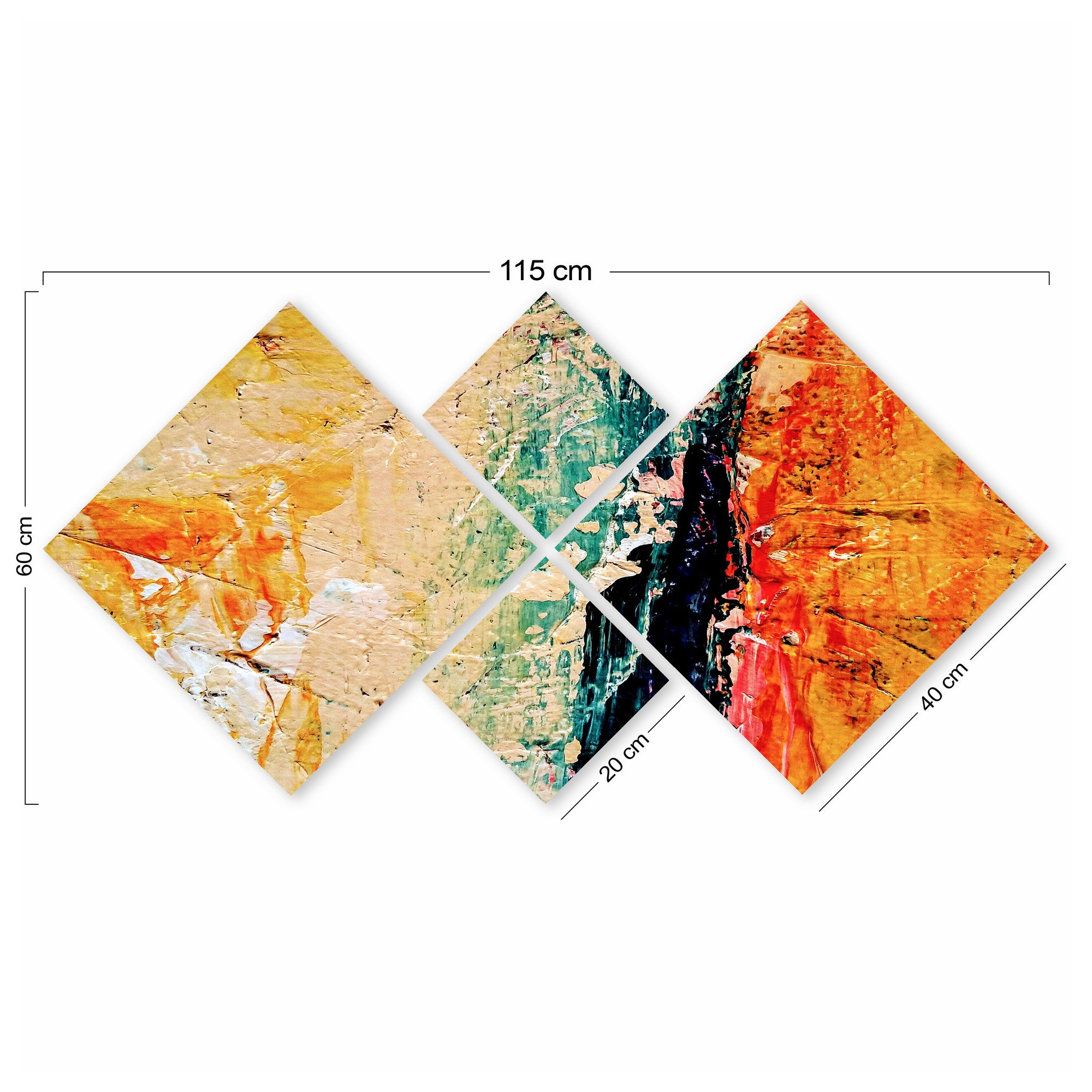 Conjunto Decorativo MDF Multicolor 4 Peças - Impressão UV Premium para Parede