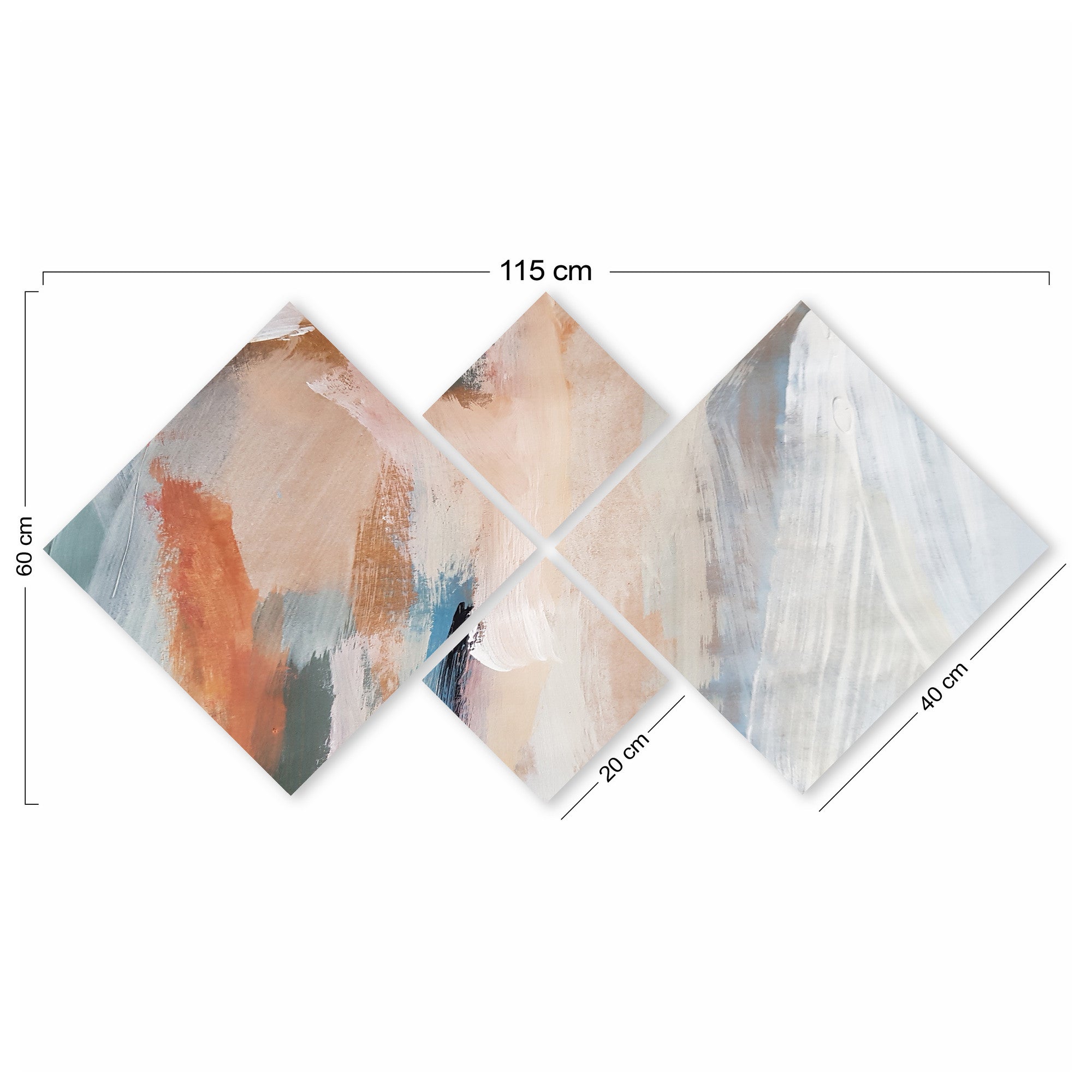 Conjunto Decorativo MDF Multicolor 4 Peças - Impressão UV Premium para Parede