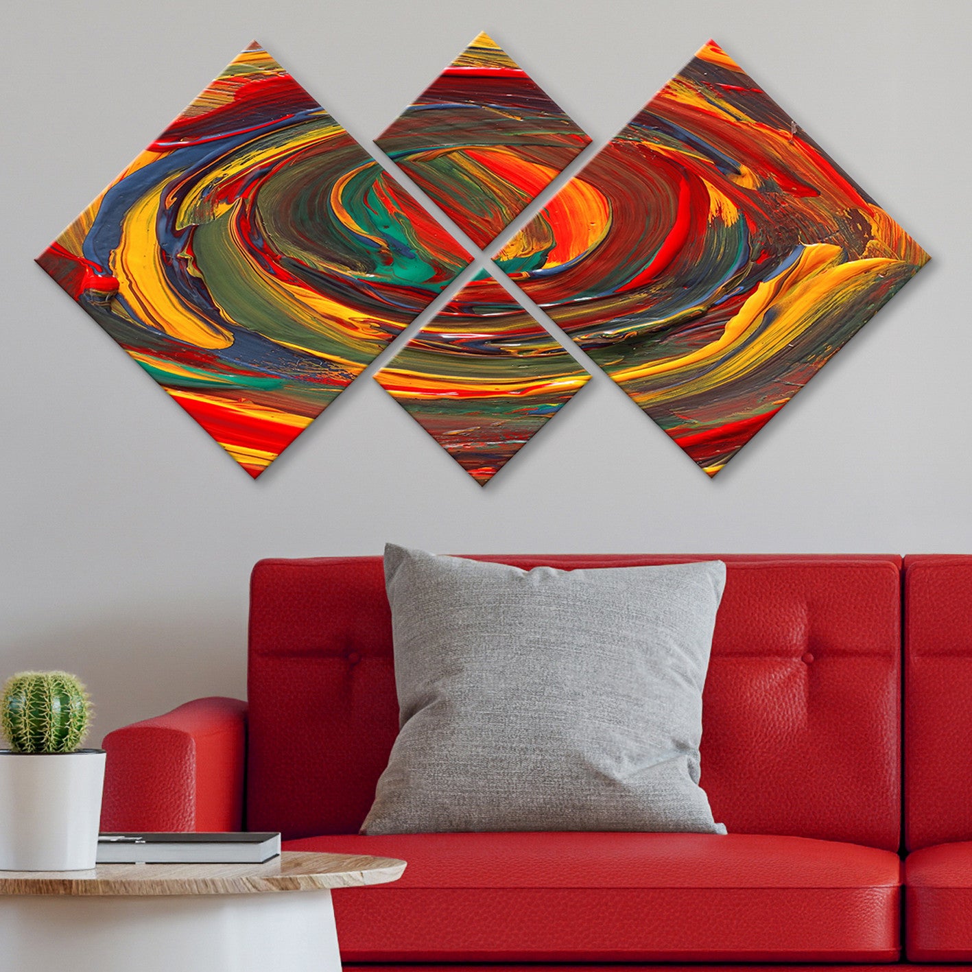 Conjunto Decorativo MDF Multicolor 4 Peças - Impressão UV Premium para Parede