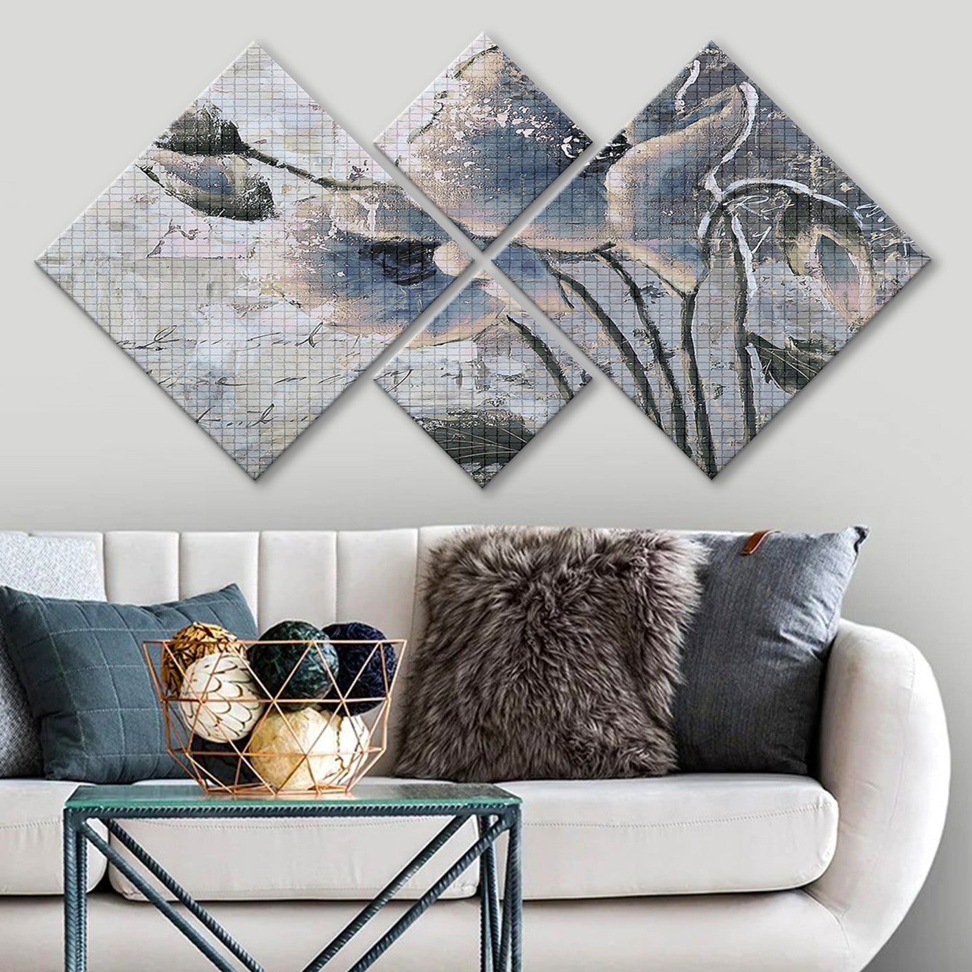 Conjunto Decorativo MDF Multicolor 4 Peças - Impressão UV Premium para Parede