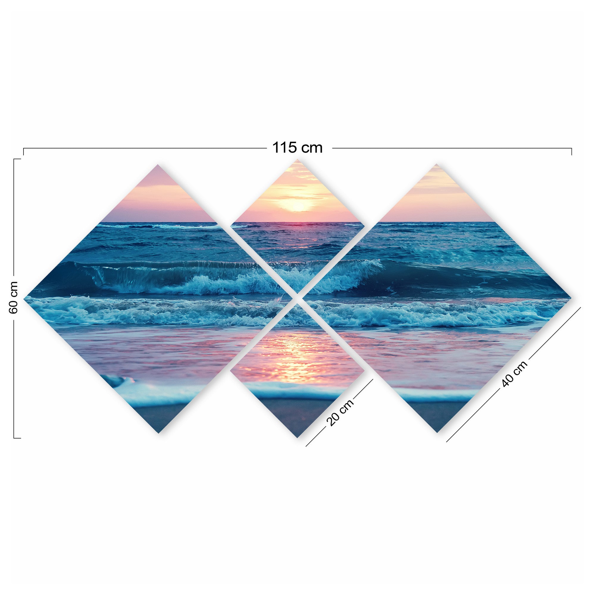 Conjunto Decorativo MDF Multicolor 4 Peças - Impressão UV Premium para Parede