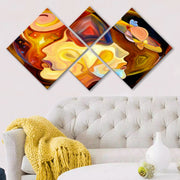 Conjunto Decorativo MDF Multicolor 4 Peças - Impressão UV Premium para Parede