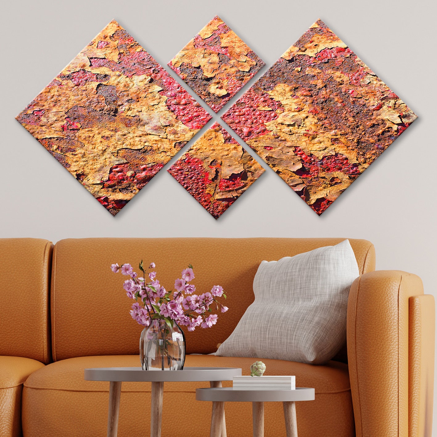 Conjunto Decorativo MDF Multicolor 4 Peças - Impressão UV Premium para Parede