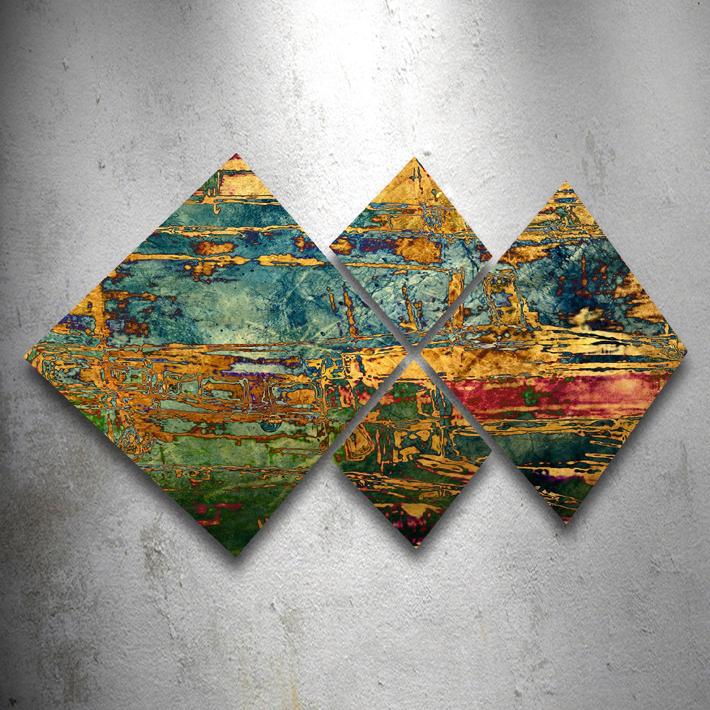 Conjunto Decorativo MDF Multicolor 4 Peças - Impressão UV Premium para Parede