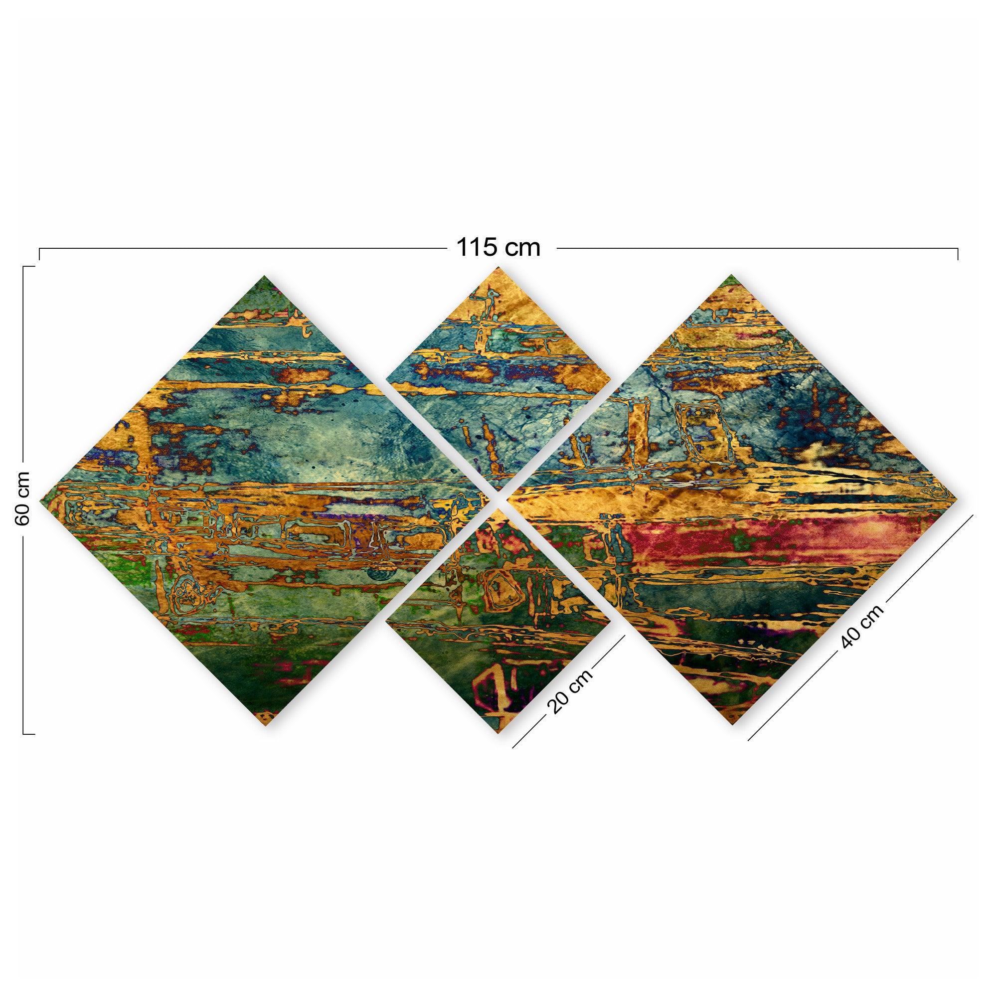 Conjunto Decorativo MDF Multicolor 4 Peças - Impressão UV Premium para Parede