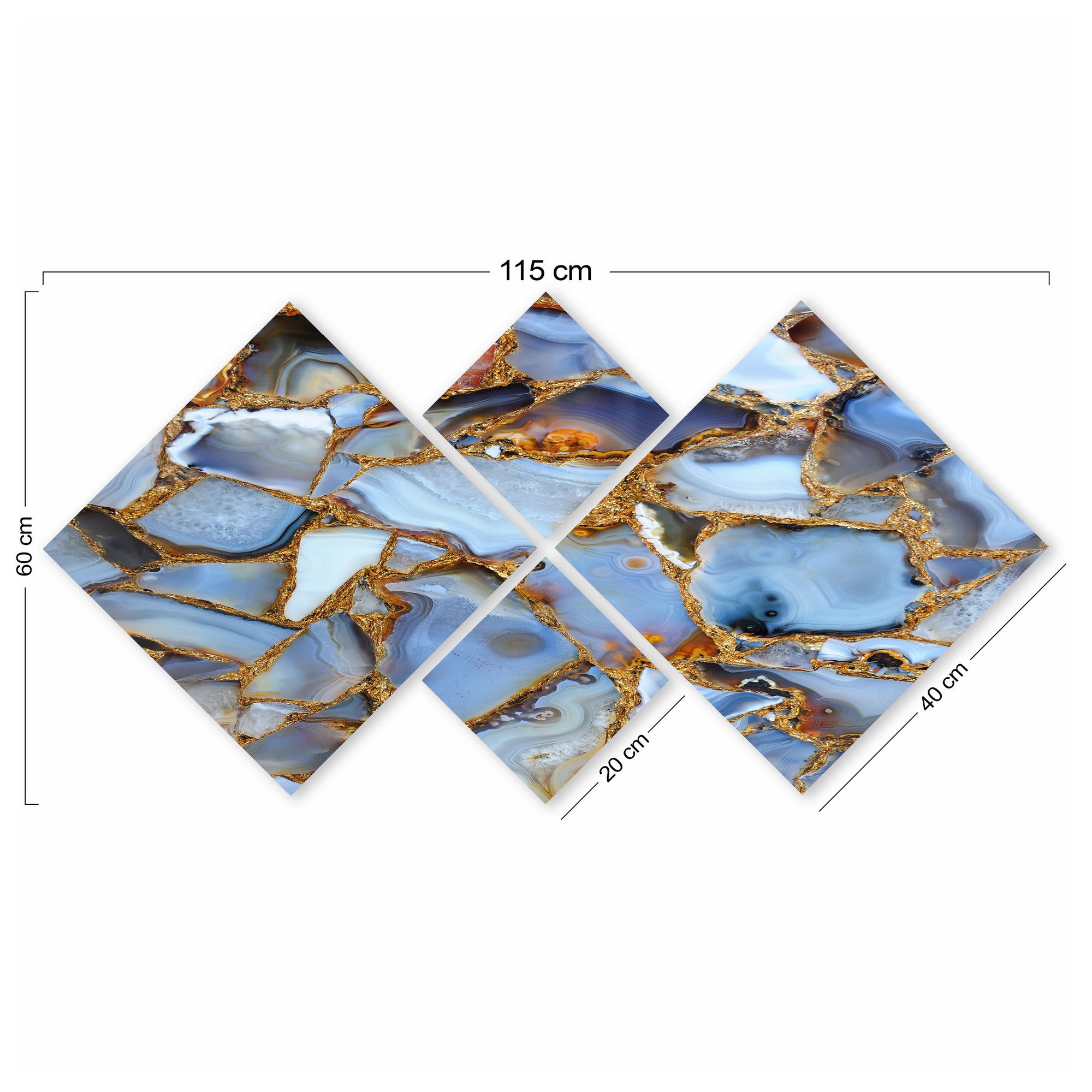 Conjunto Decorativo MDF Multicolor 4 Peças - Impressão UV Premium para Parede