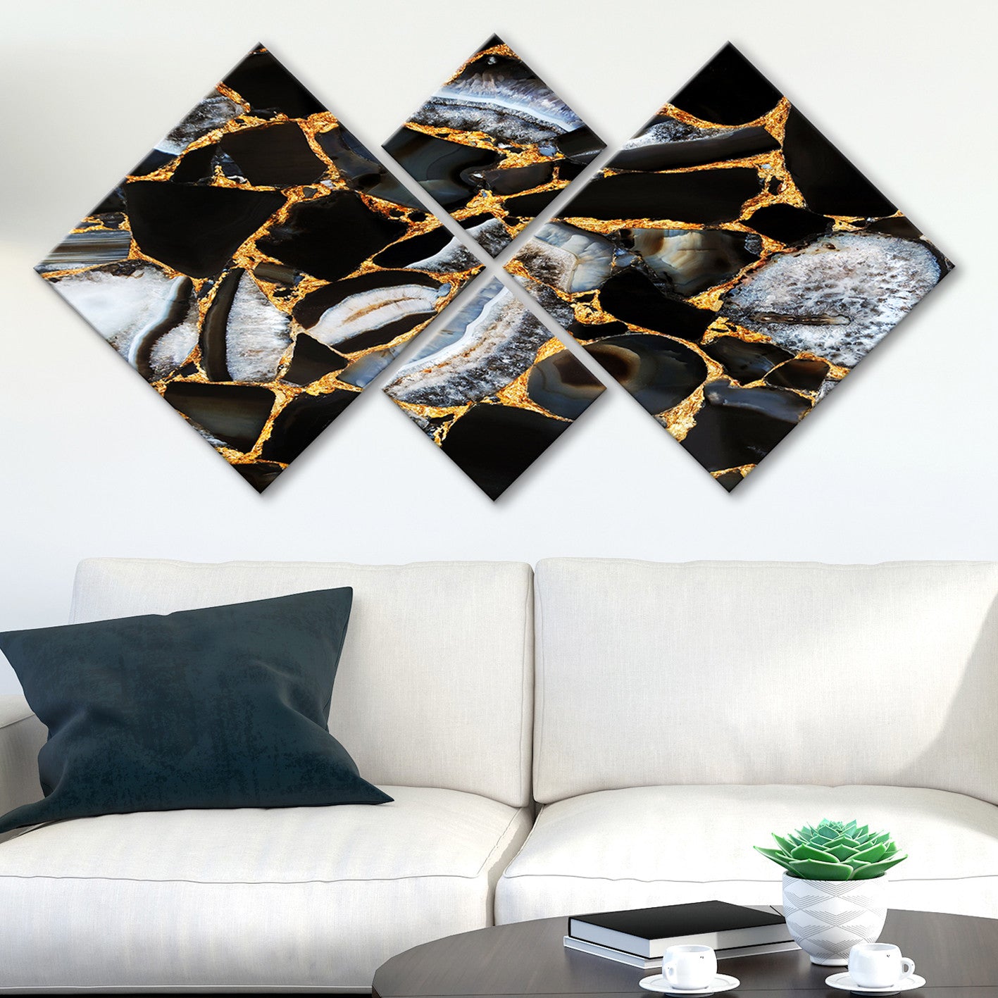 Conjunto Decorativo MDF Multicolor 4 Peças - Impressão UV Premium para Parede