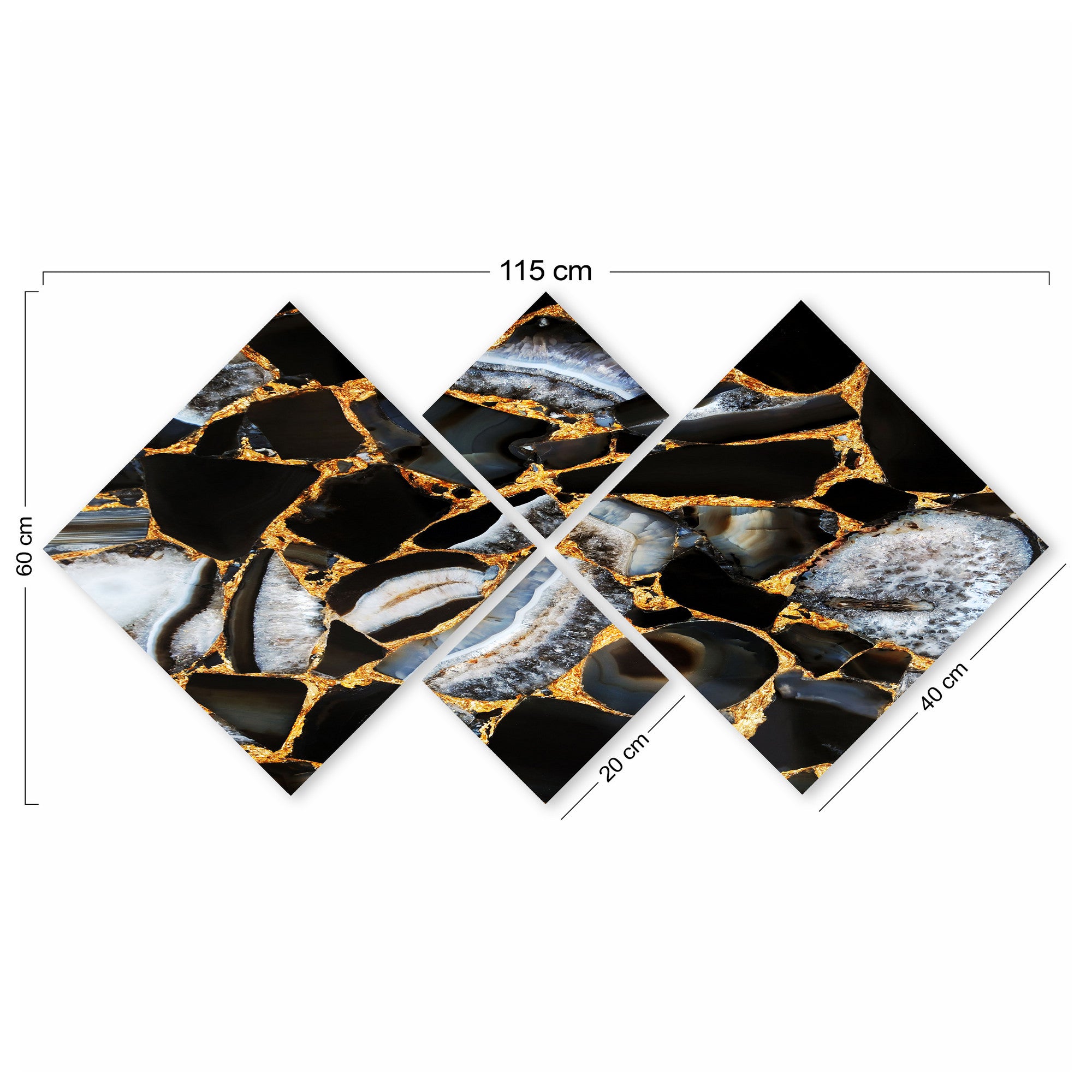 Conjunto Decorativo MDF Multicolor 4 Peças - Impressão UV Premium para Parede