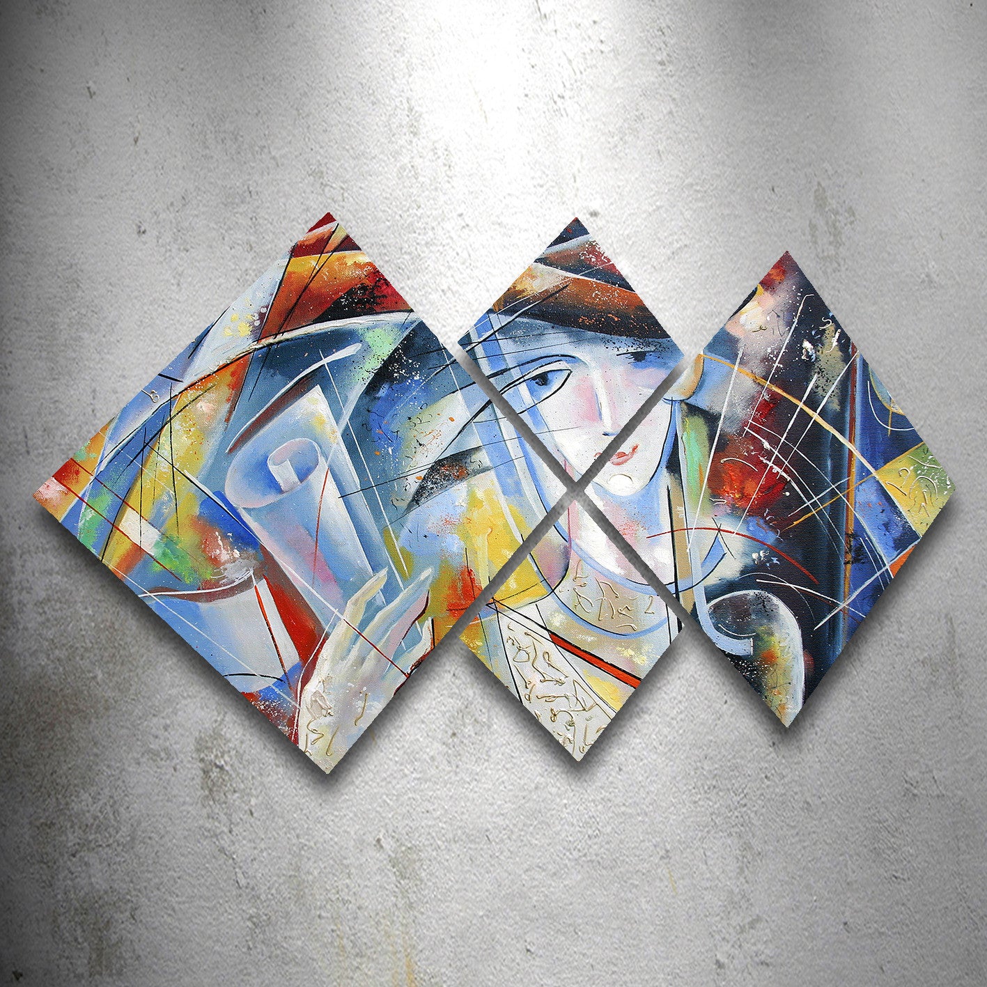 Conjunto Decorativo MDF Multicolor 4 Peças - Impressão UV Premium para Parede