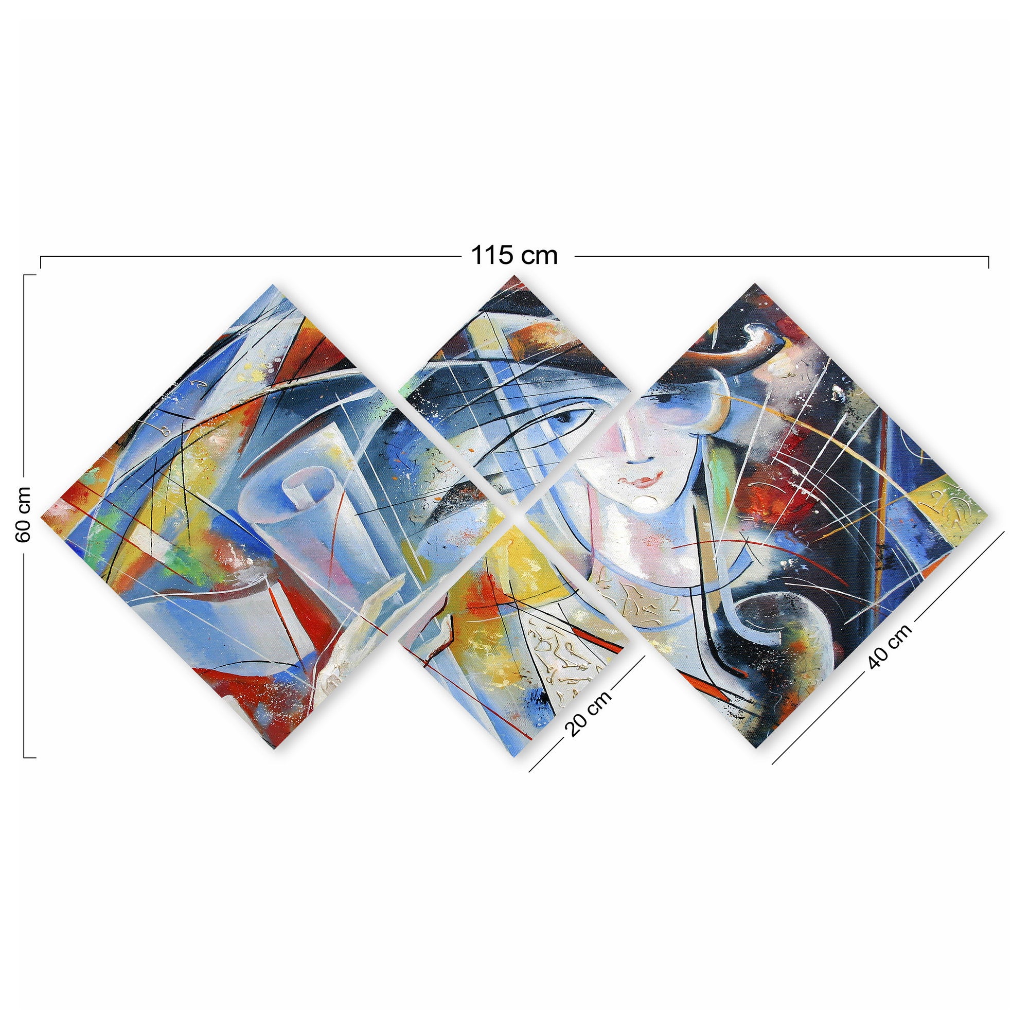 Conjunto Decorativo MDF Multicolor 4 Peças - Impressão UV Premium para Parede