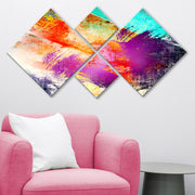 Conjunto Decorativo MDF Multicolor 4 Peças - Impressão UV Premium para Parede