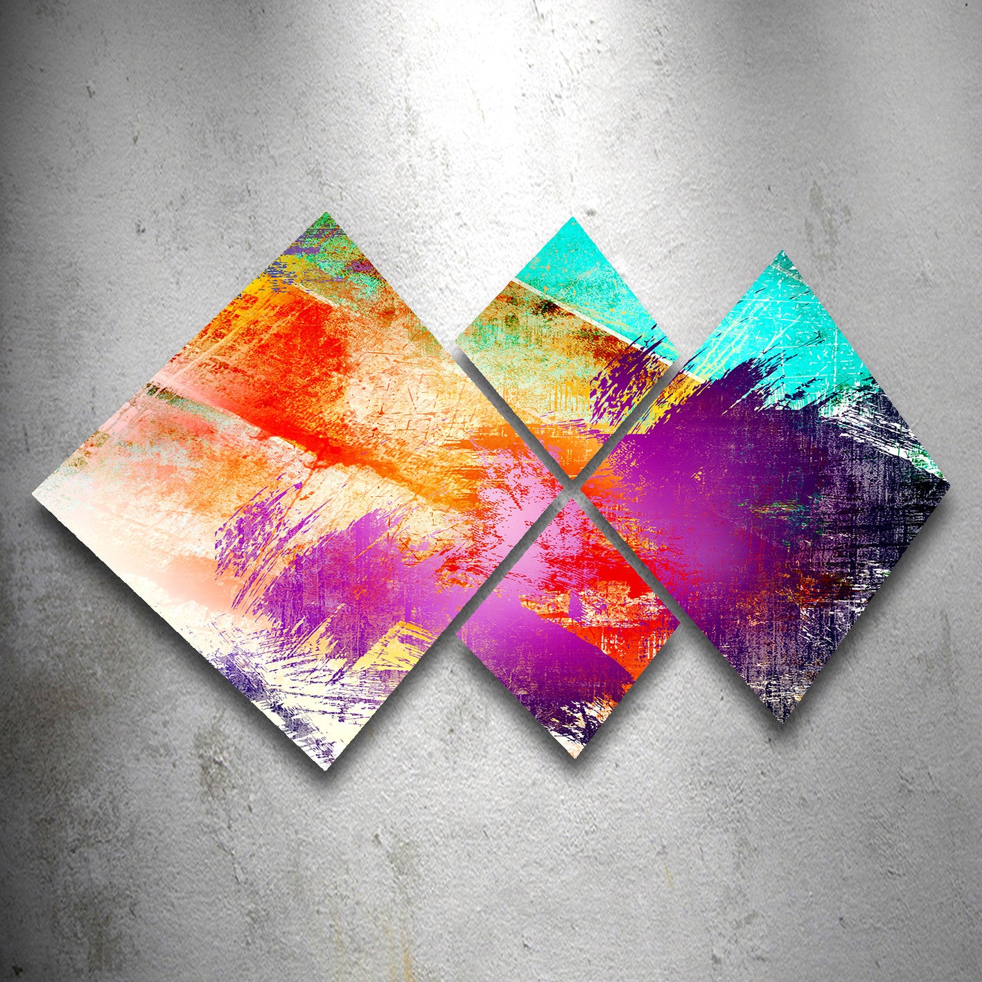 Conjunto Decorativo MDF Multicolor 4 Peças - Impressão UV Premium para Parede