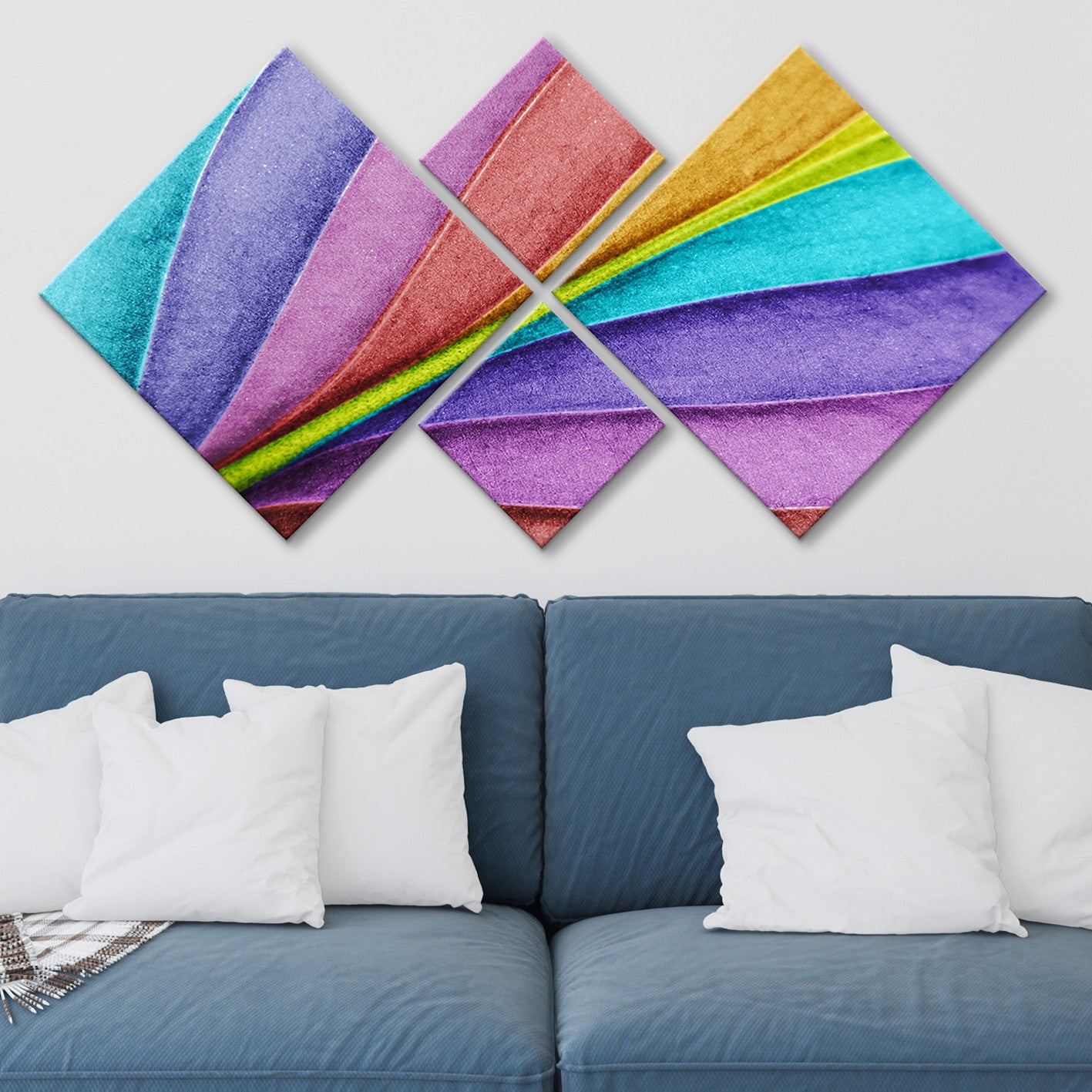 Conjunto Decorativo MDF Multicolor 4 Peças - Impressão UV Premium para Parede