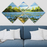 Conjunto Decorativo MDF Multicolor 4 Peças - Impressão UV Premium para Parede