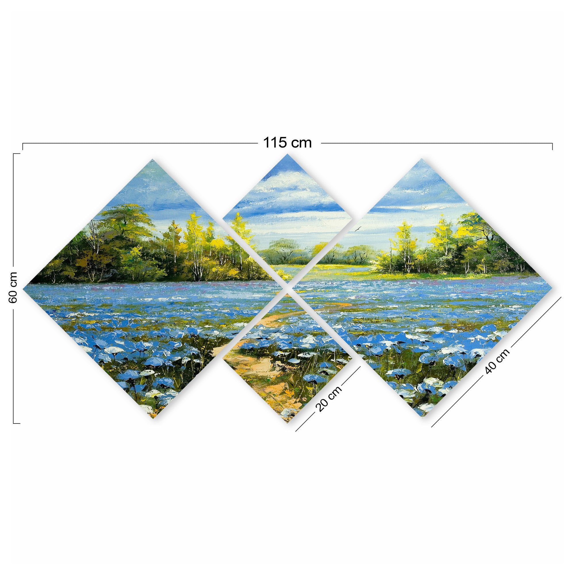 Conjunto Decorativo MDF Multicolor 4 Peças - Impressão UV Premium para Parede