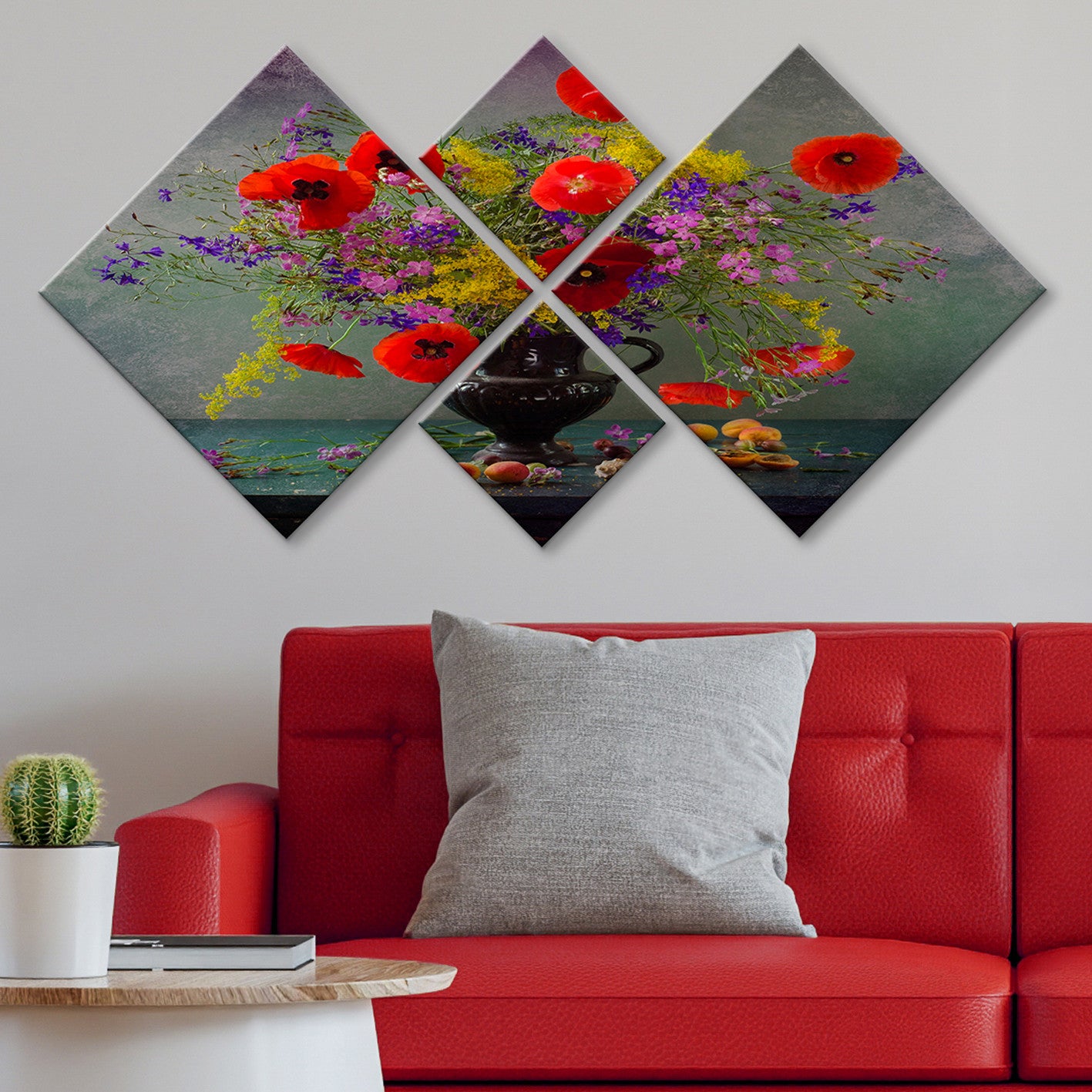 Conjunto Decorativo MDF Multicolor 4 Peças - Impressão UV Premium para Parede