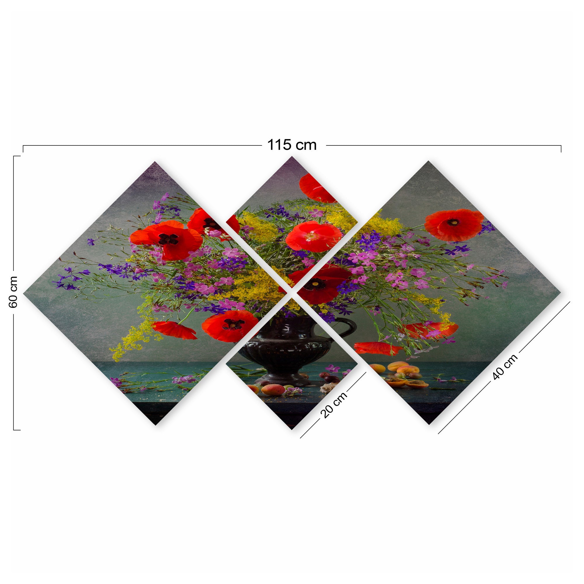 Conjunto Decorativo MDF Multicolor 4 Peças - Impressão UV Premium para Parede