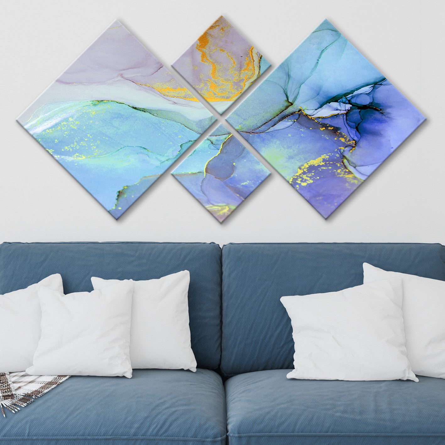 Conjunto Decorativo MDF Multicolor 4 Peças - Impressão UV Premium para Parede