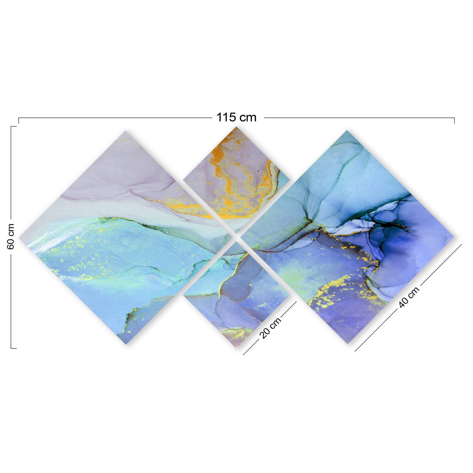 Conjunto Decorativo MDF Multicolor 4 Peças - Impressão UV Premium para Parede