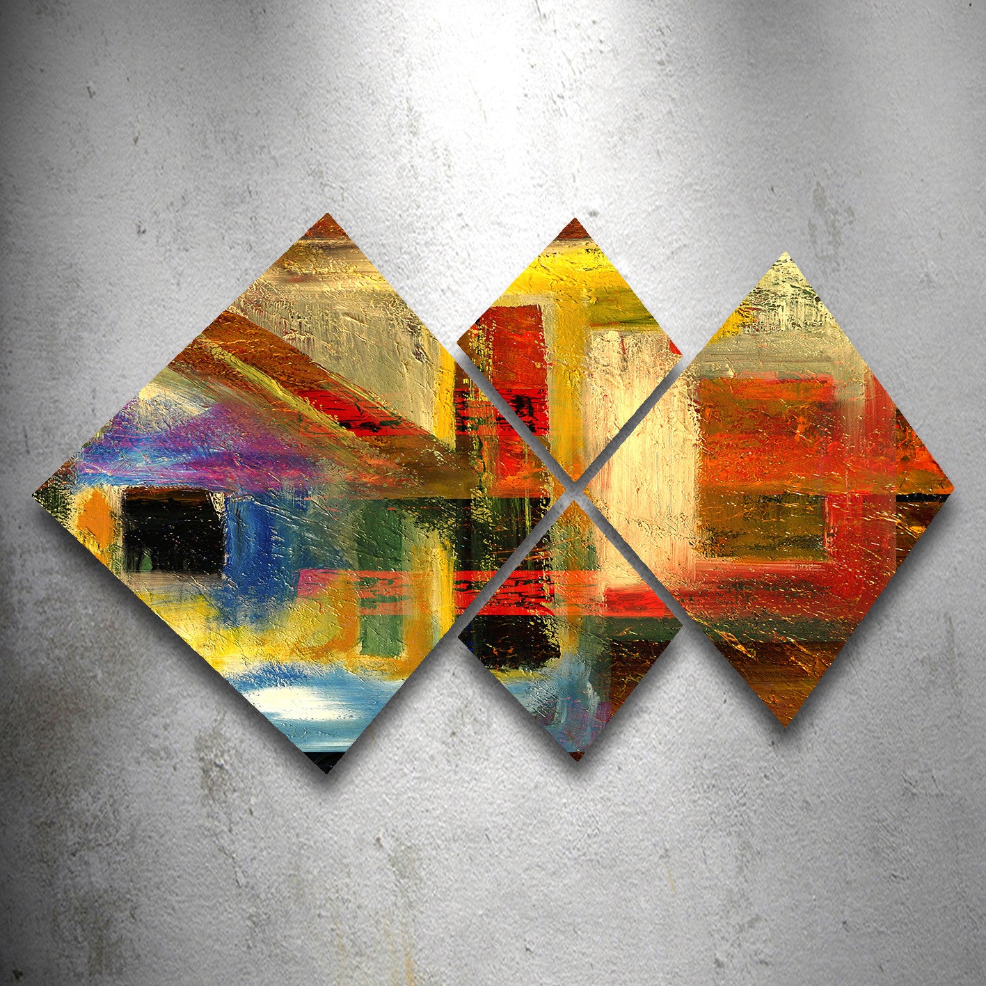 Conjunto Decorativo MDF Multicolor 4 Peças - Impressão UV Premium para Parede