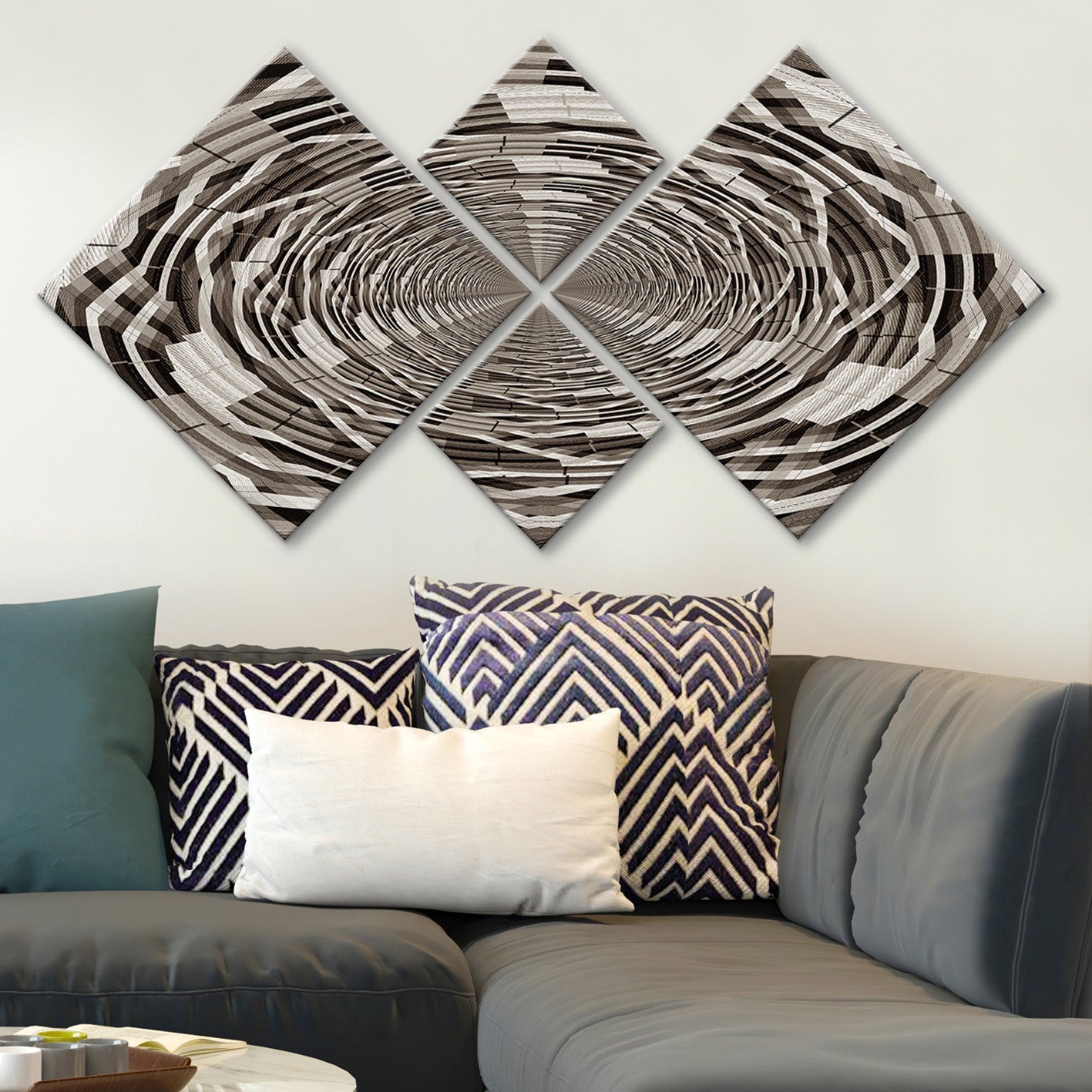 Conjunto Decorativo MDF Multicolor 4 Peças - Impressão UV Premium para Parede