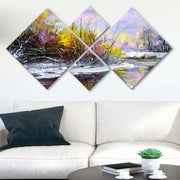 Conjunto Decorativo MDF Multicolor 4 Peças - Impressão UV Premium para Parede