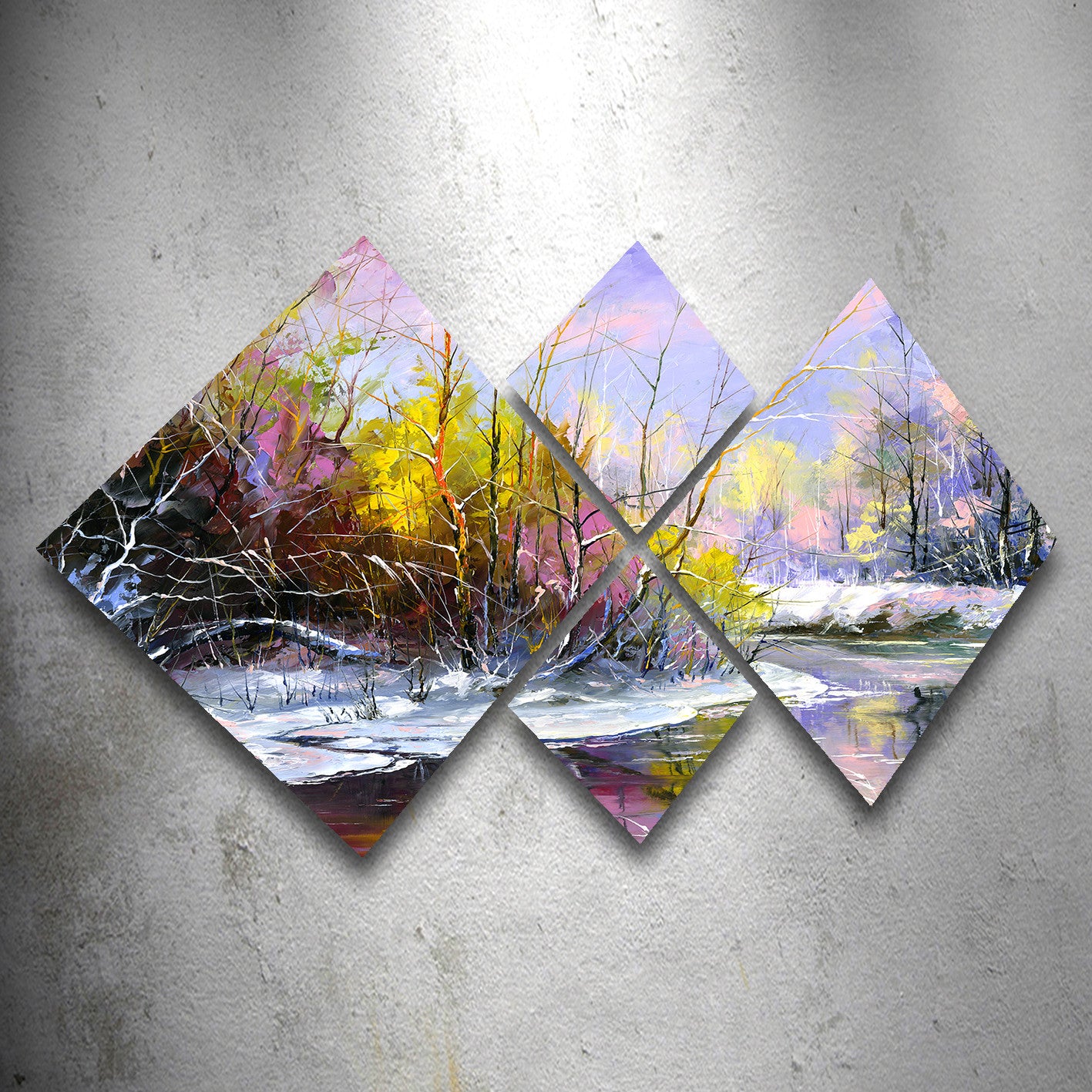 Conjunto Decorativo MDF Multicolor 4 Peças - Impressão UV Premium para Parede