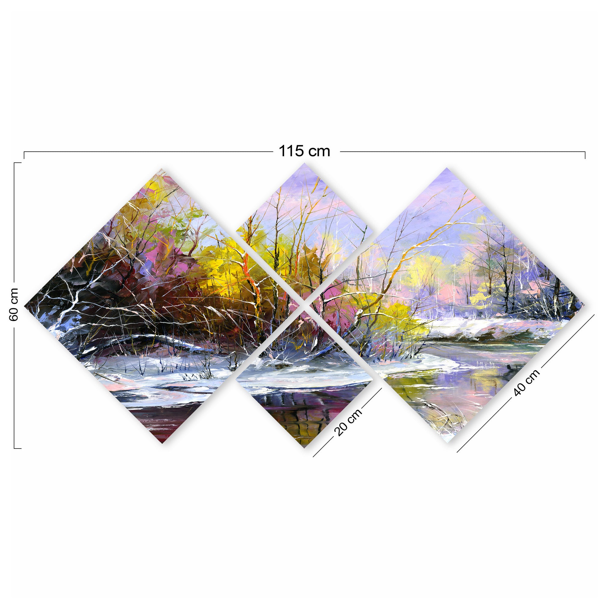 Conjunto Decorativo MDF Multicolor 4 Peças - Impressão UV Premium para Parede