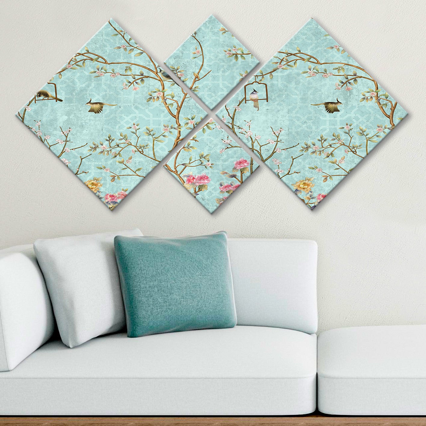 Conjunto Decorativo MDF Multicolor 4 Peças - Impressão UV Premium para Parede