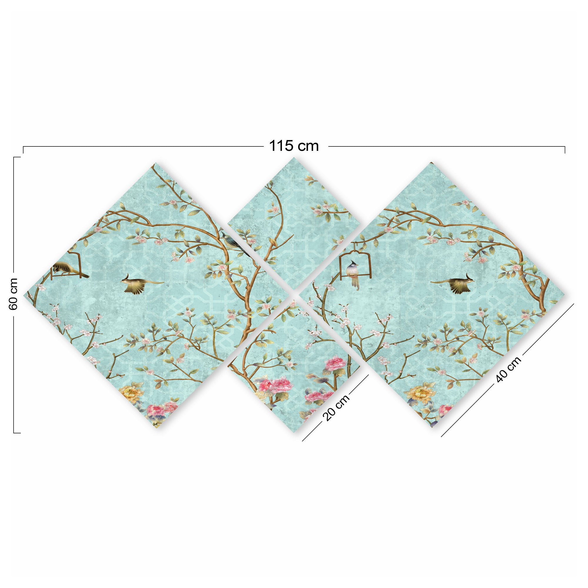 Conjunto Decorativo MDF Multicolor 4 Peças - Impressão UV Premium para Parede